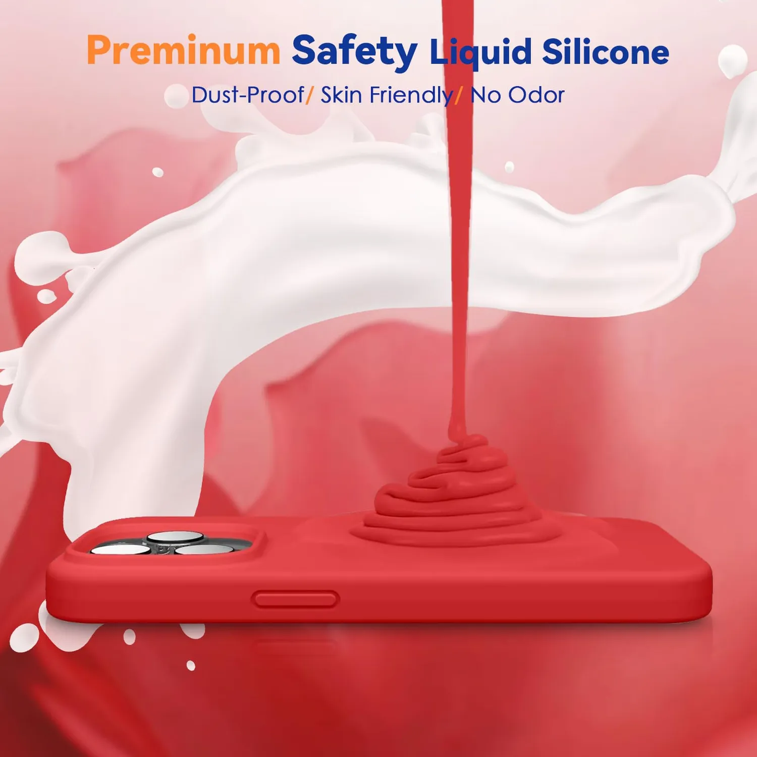 CloudValley iPhone 15 Pro Cover Silicone Rossa MagSafe
