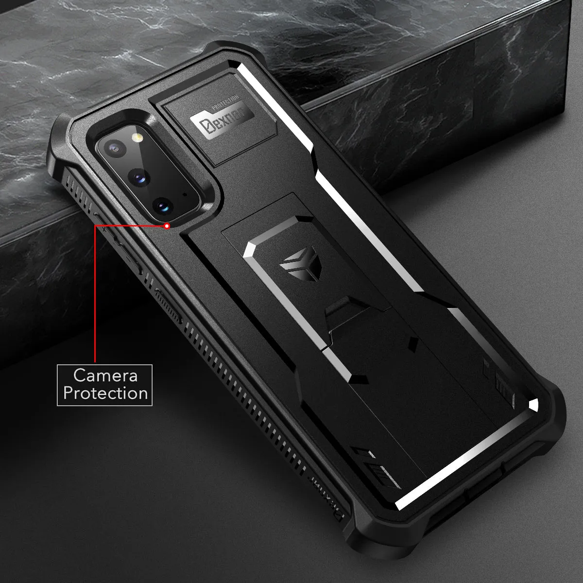 Dexnor Galaxy S20 custodia nera kickstand antiurto