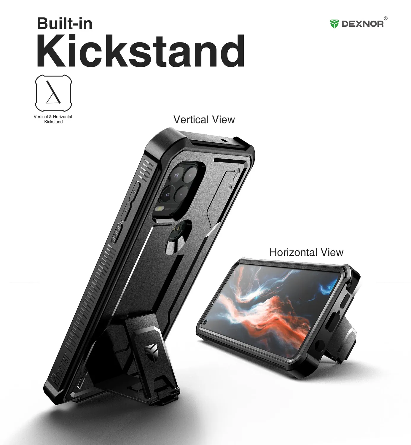 Dexnor Moto G Stylus 5G 2021 cover nera antishock