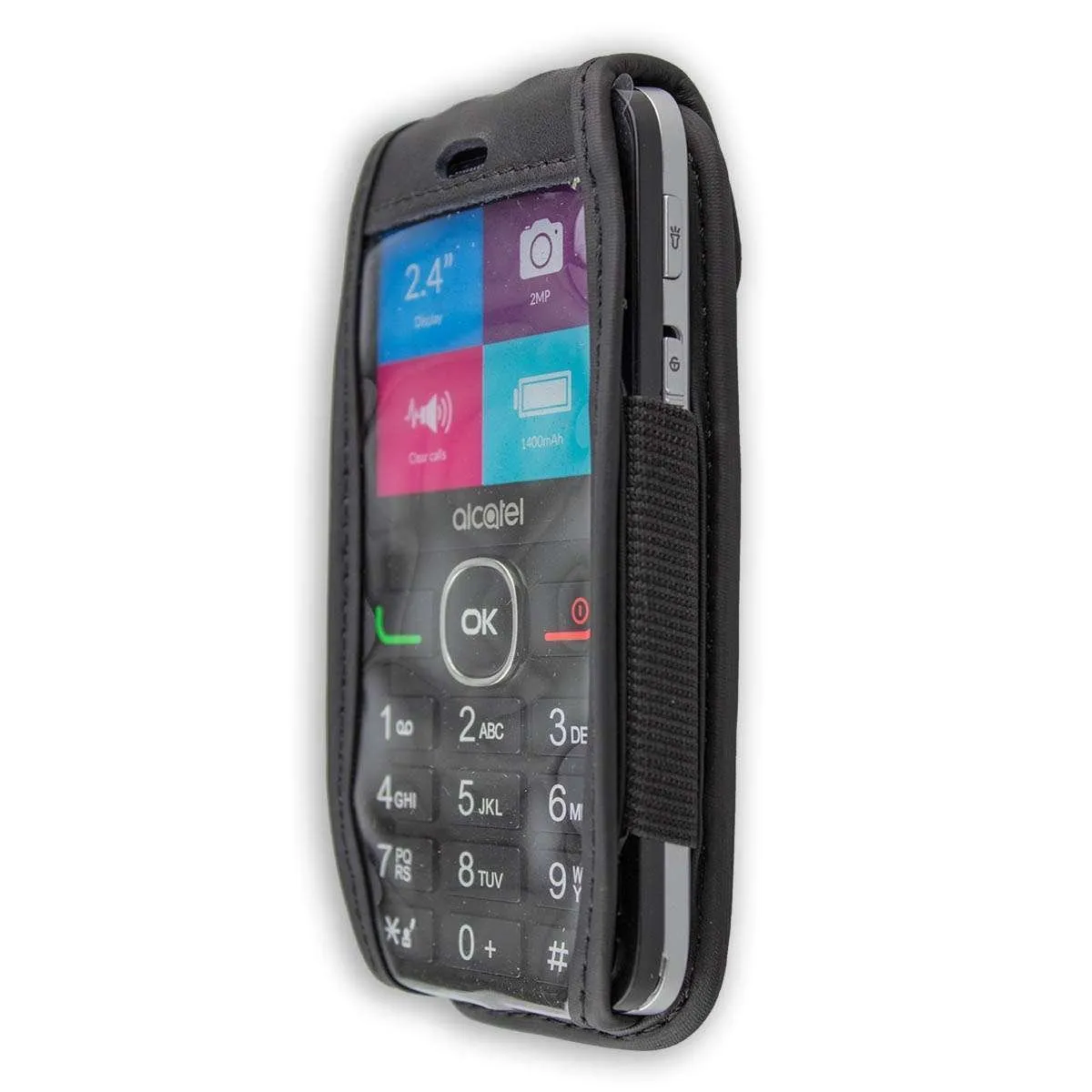 caseroxx Alcatel 2008G fodero pelle nero cintura