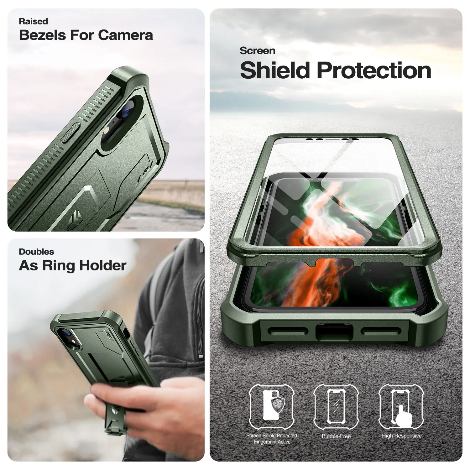 Dexnor iPhone XR cover antishock nera con pellicola