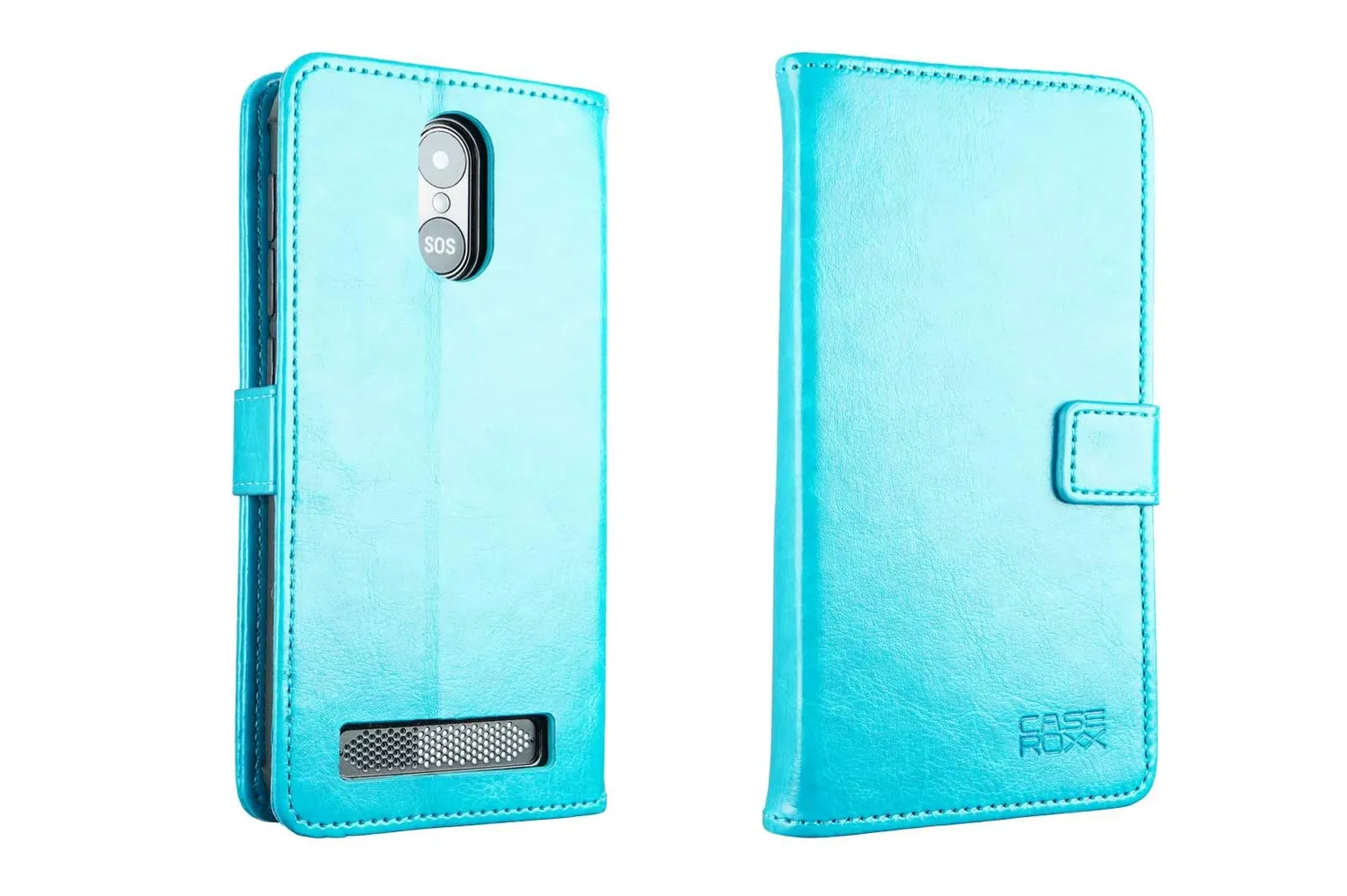 caseroxx SPC Zeus 4G cover libro azzurro chiaro carte