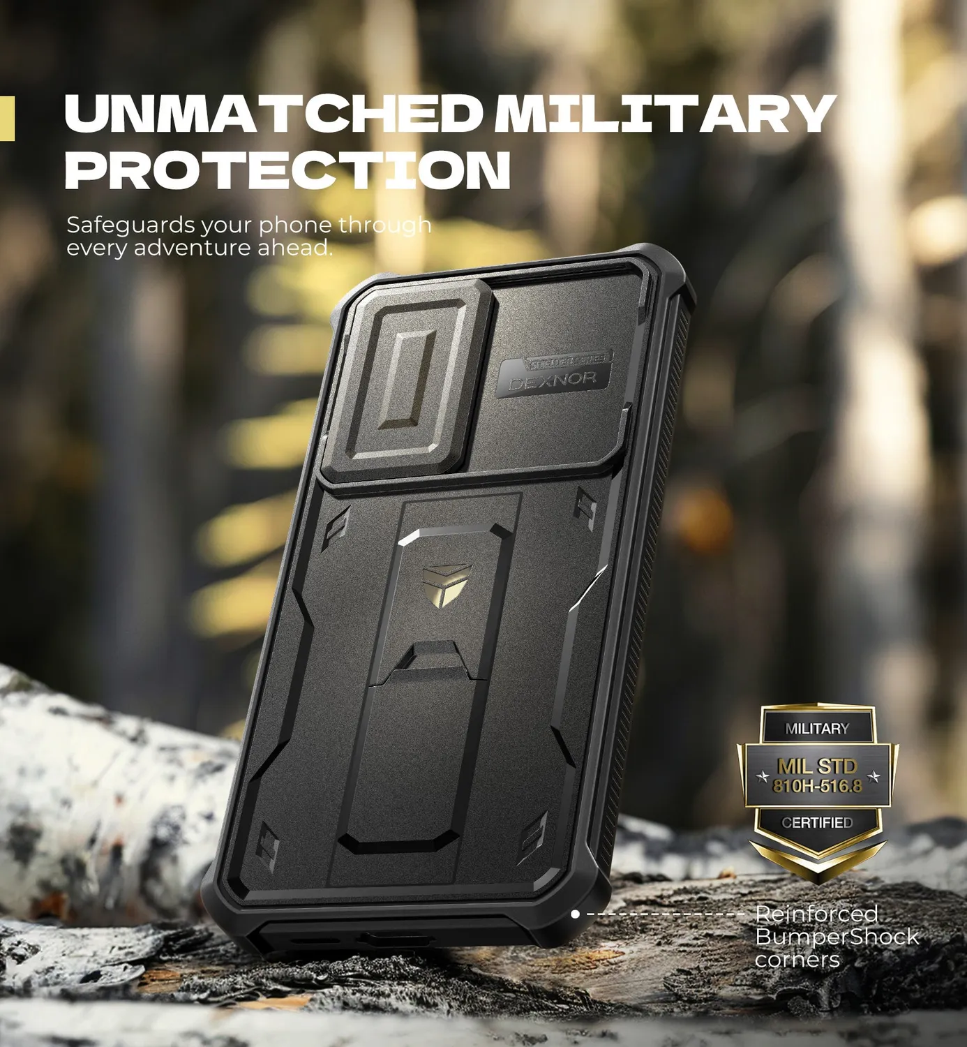 Dexnor Galaxy S25 FE cover rugged nera fotocamera