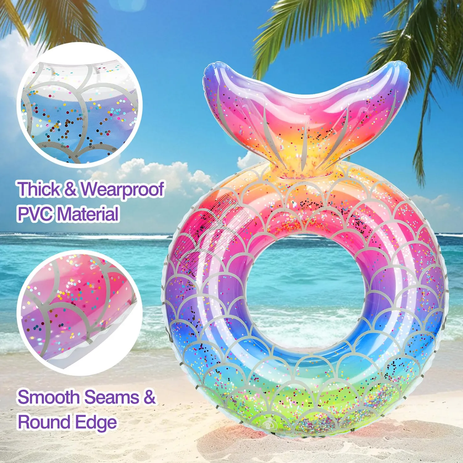MoKo Sirena ciambella nuoto S 58cm argento gonfiabile