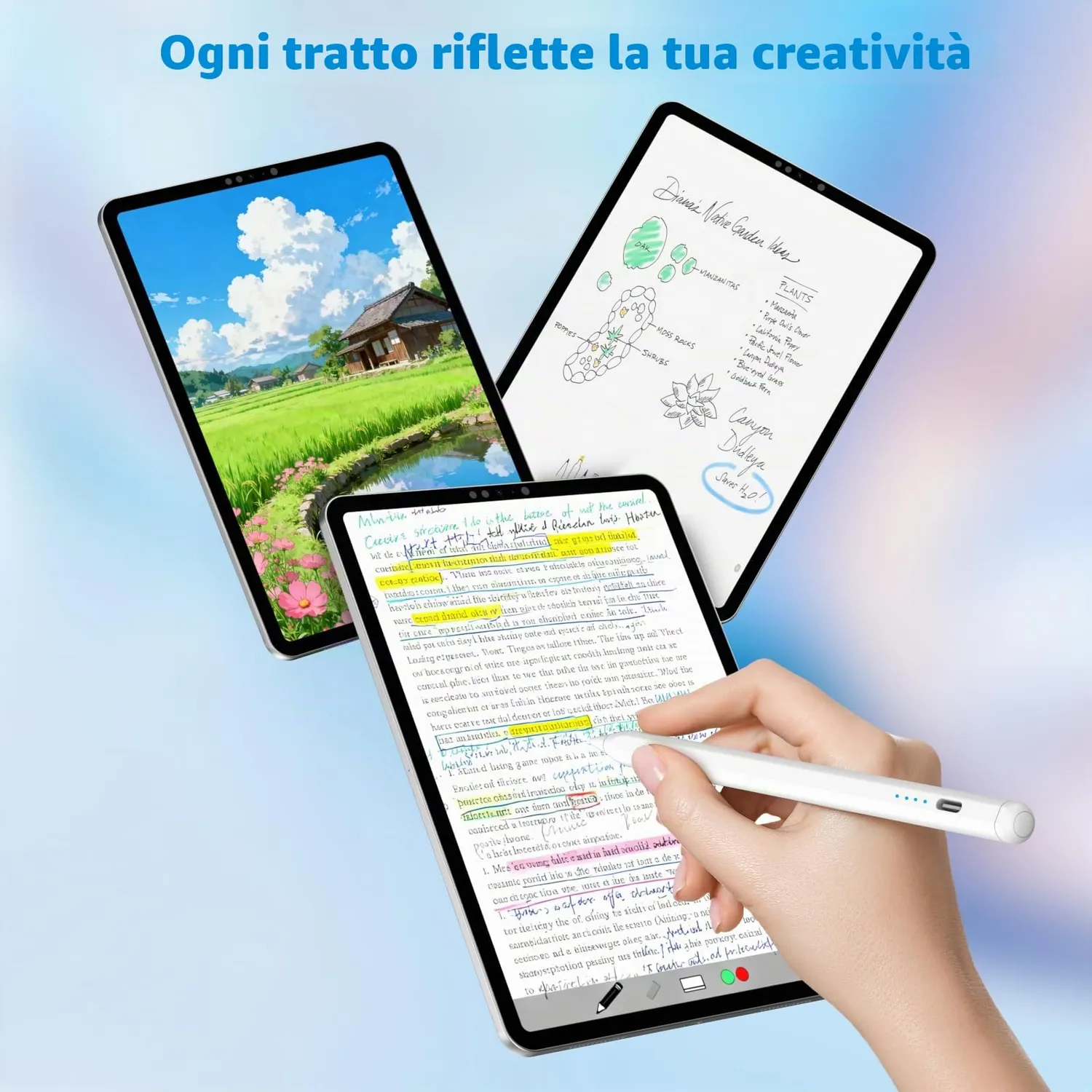 MoKo penna stilo touch Android ricaricabile bianco USB-C