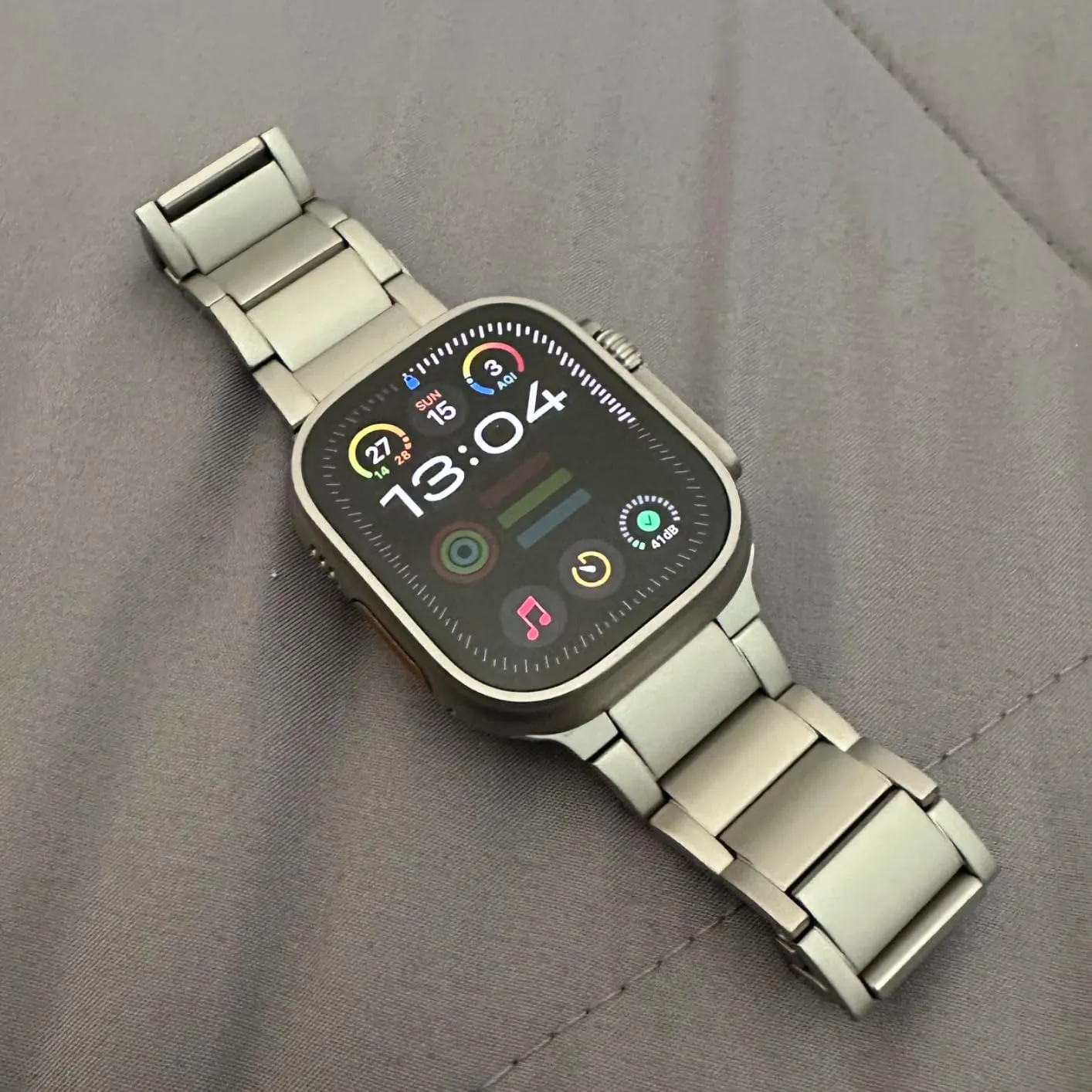 MoKo Cinturino Titanio Apple Watch 42-49mm Doppio Pulsante