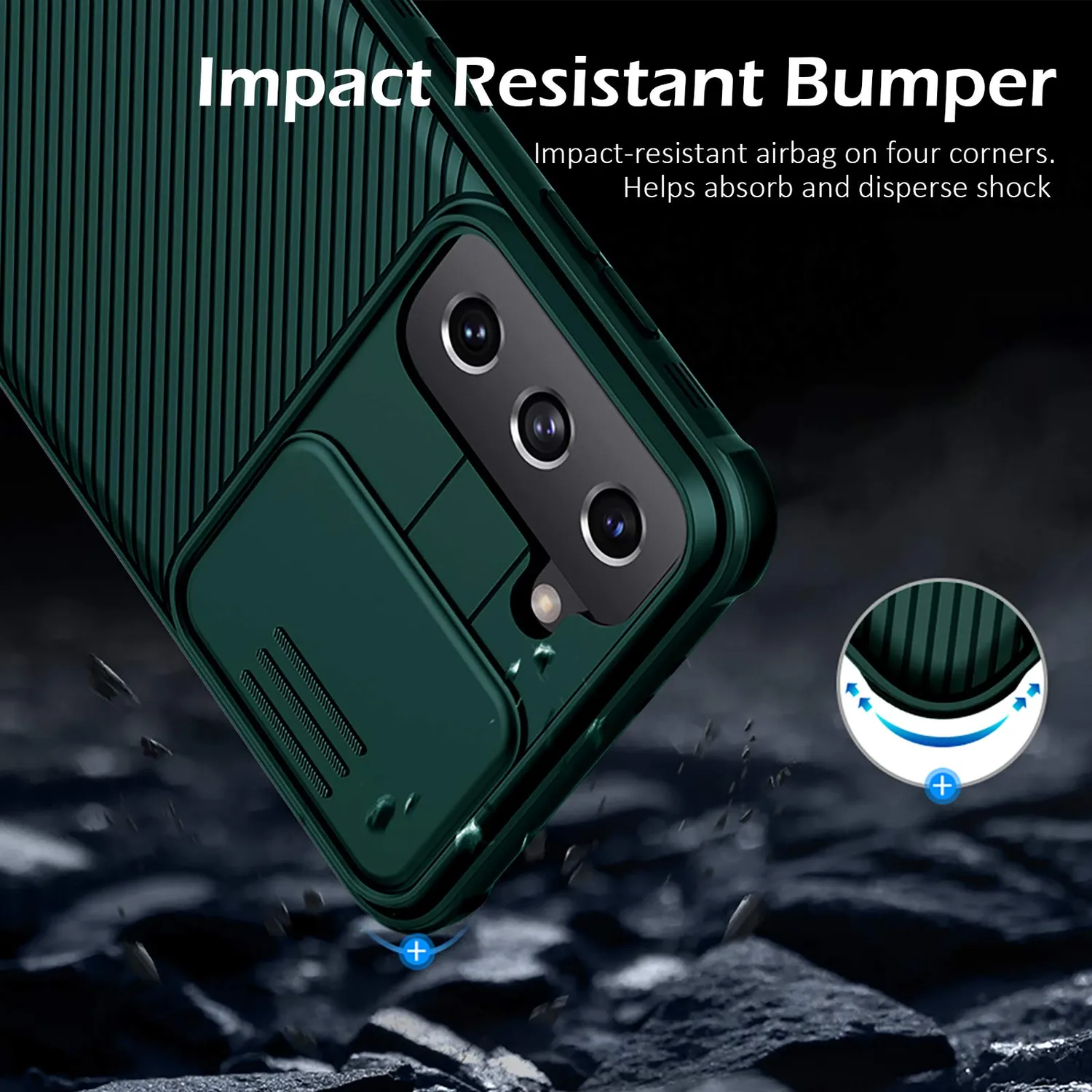 CloudValley cover Samsung Galaxy S21 5G con copri fotocamera verde