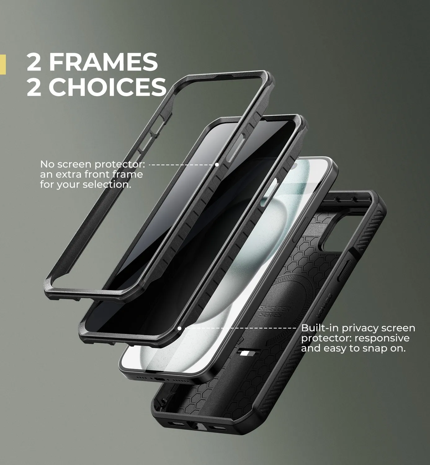 Dexnor iPhone 14 Plus 6,7 custodia MagSafe nero privacy stand
