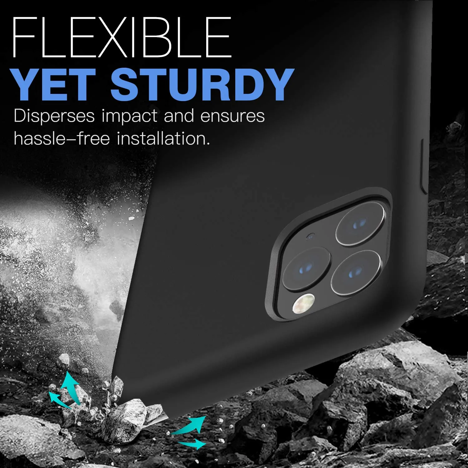 MoKo iPhone 11 Pro 5.8" custodia silicone nero antiurto