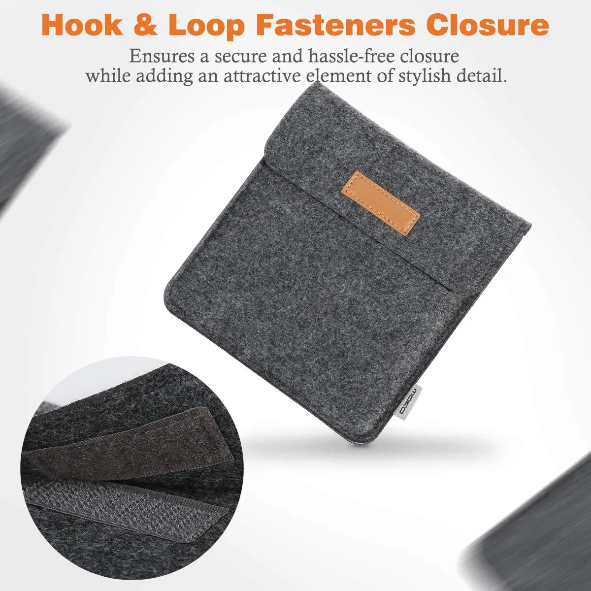 MoKo Kindle Oasis custodia feltro grigio scuro portafoglio