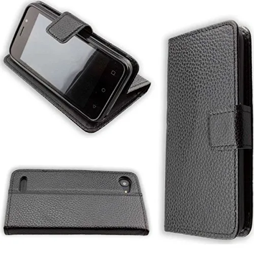 caseroxx Bookstyle Archos 40 Neon custodia portafoglio nera magnetica