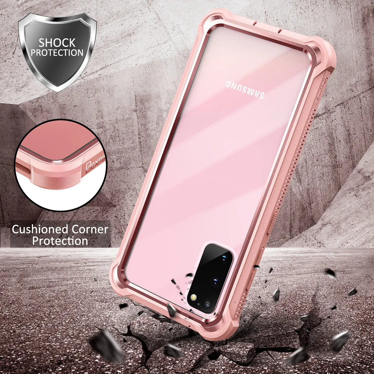 Dexnor Galaxy S20 custodia rosa 360 trasparente