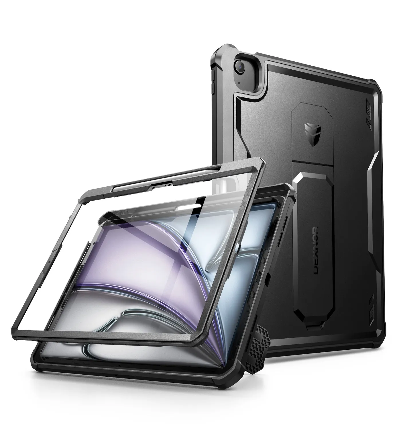 Dexnor iPad Air 13 2024 M2 custodia tablet nera antiurto