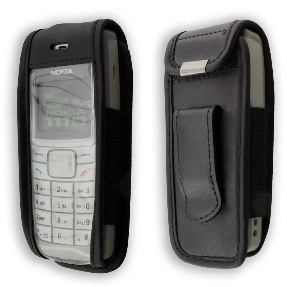 caseroxx Custodia cintura pelle Nokia 1110/1110i/1112 nera vera pelle