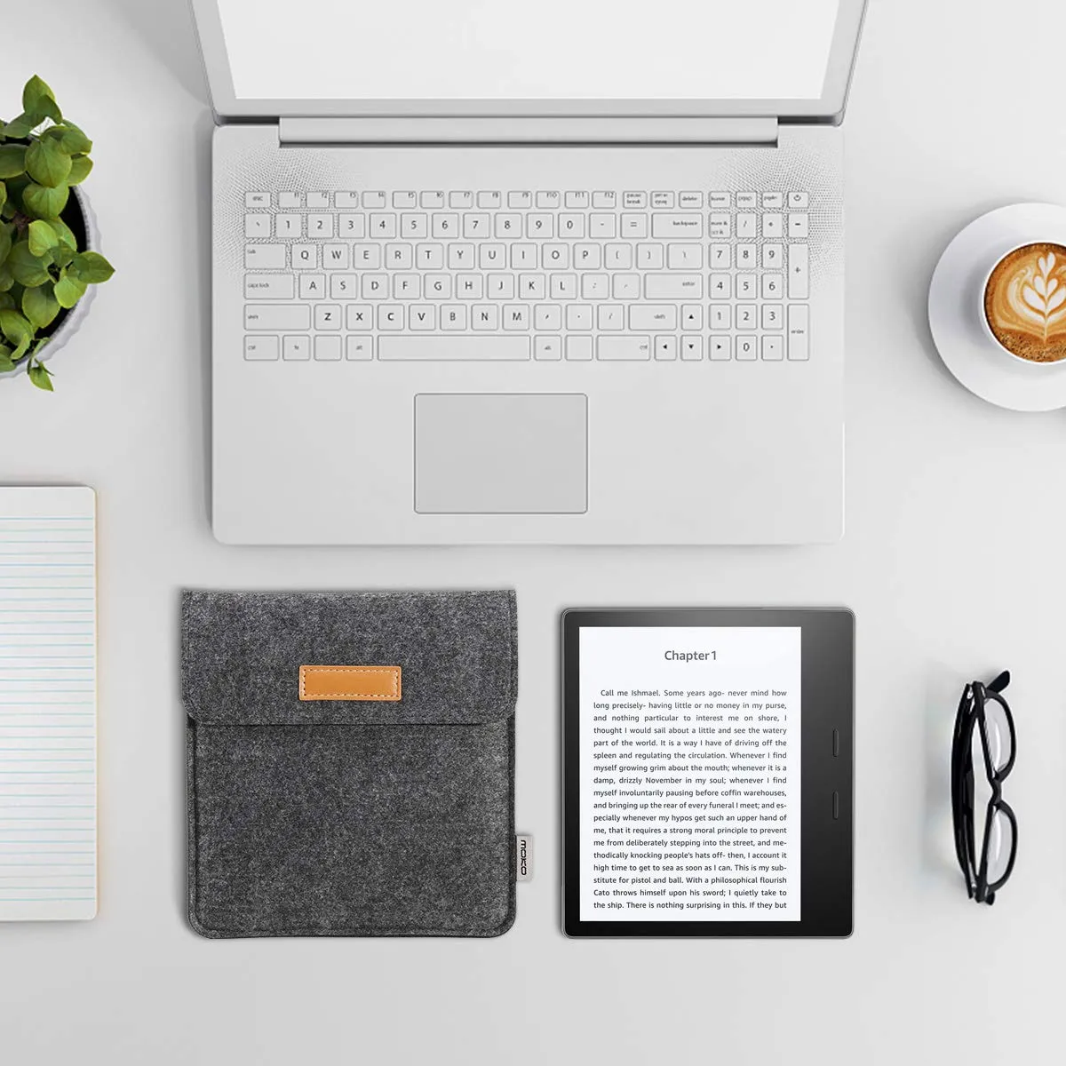 MoKo Kindle Oasis custodia feltro grigio scuro portafoglio