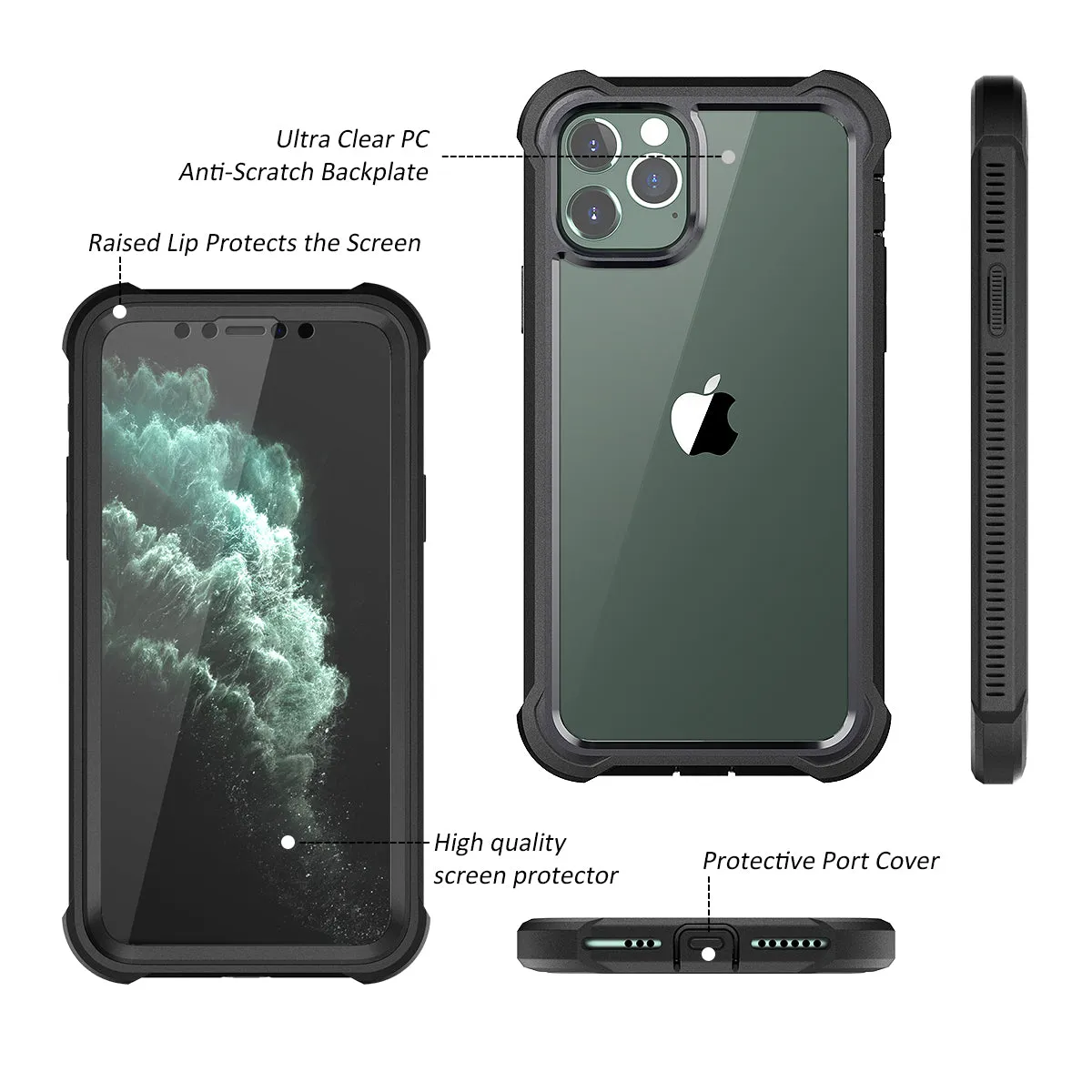 Dexnor iPhone 11 Pro cover telefono nero antiurto