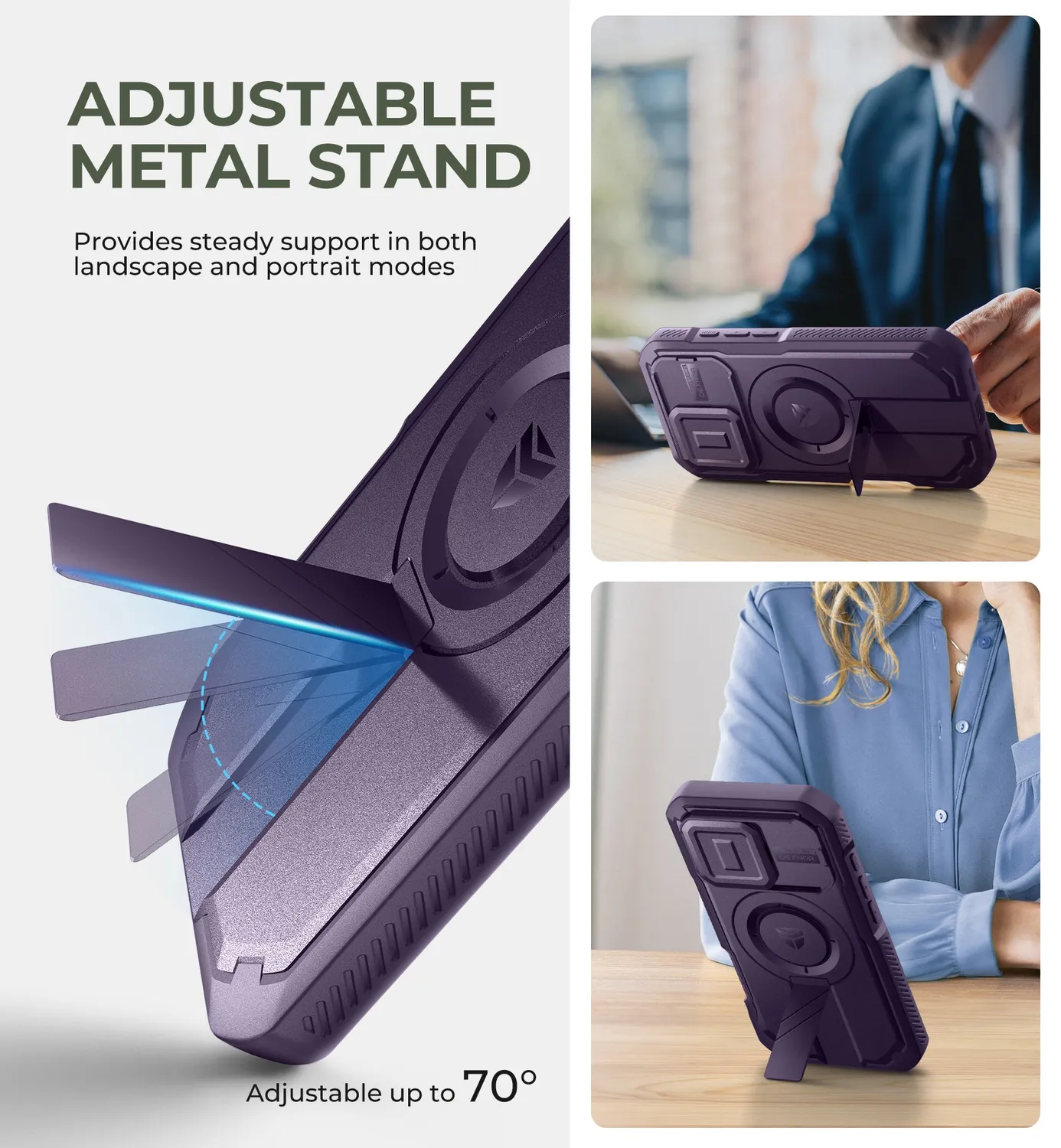 Dexnor iPhone 16 Pro custodia viola blindata MagSafe