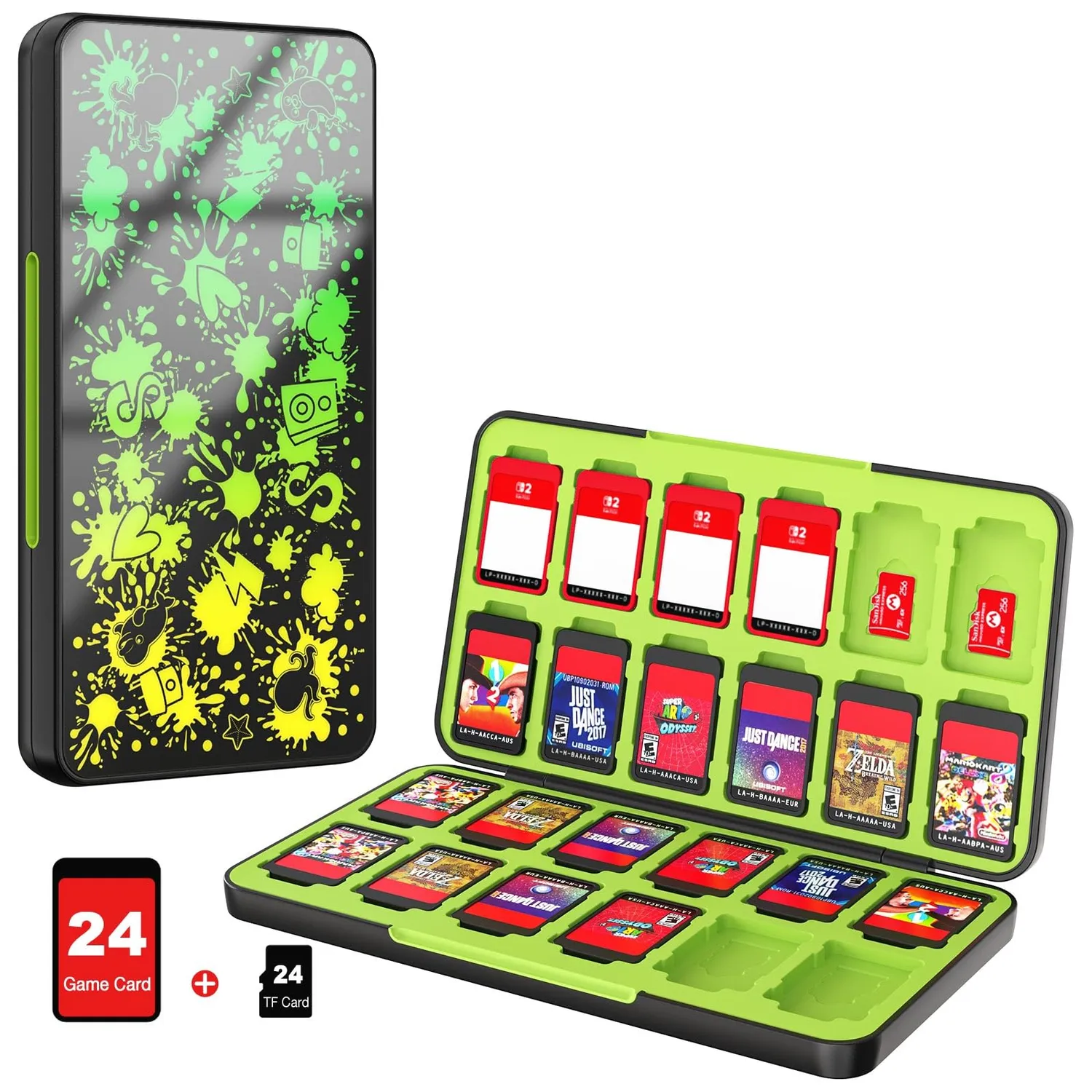MoKo Custodia 24 Giochi Switch Bianco Nero Magnetica