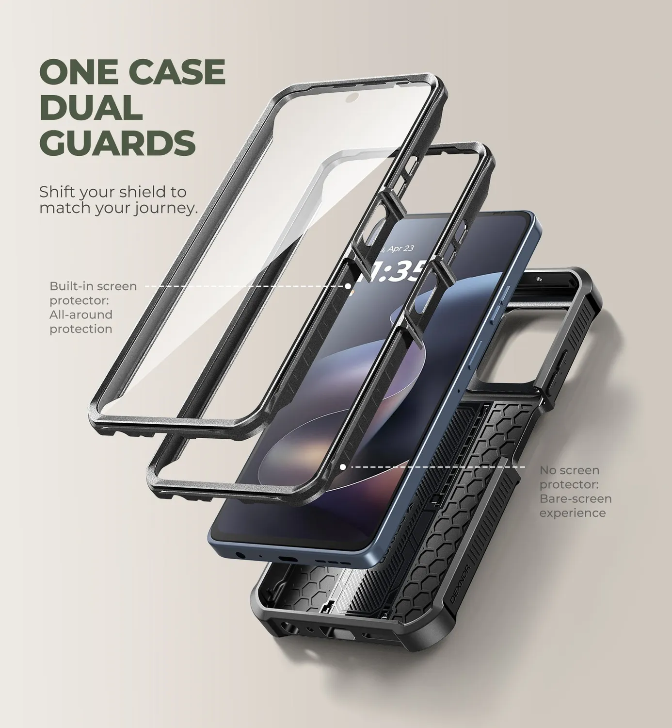 Dexnor Moto G Power 5G 2025 cover nera antiurto