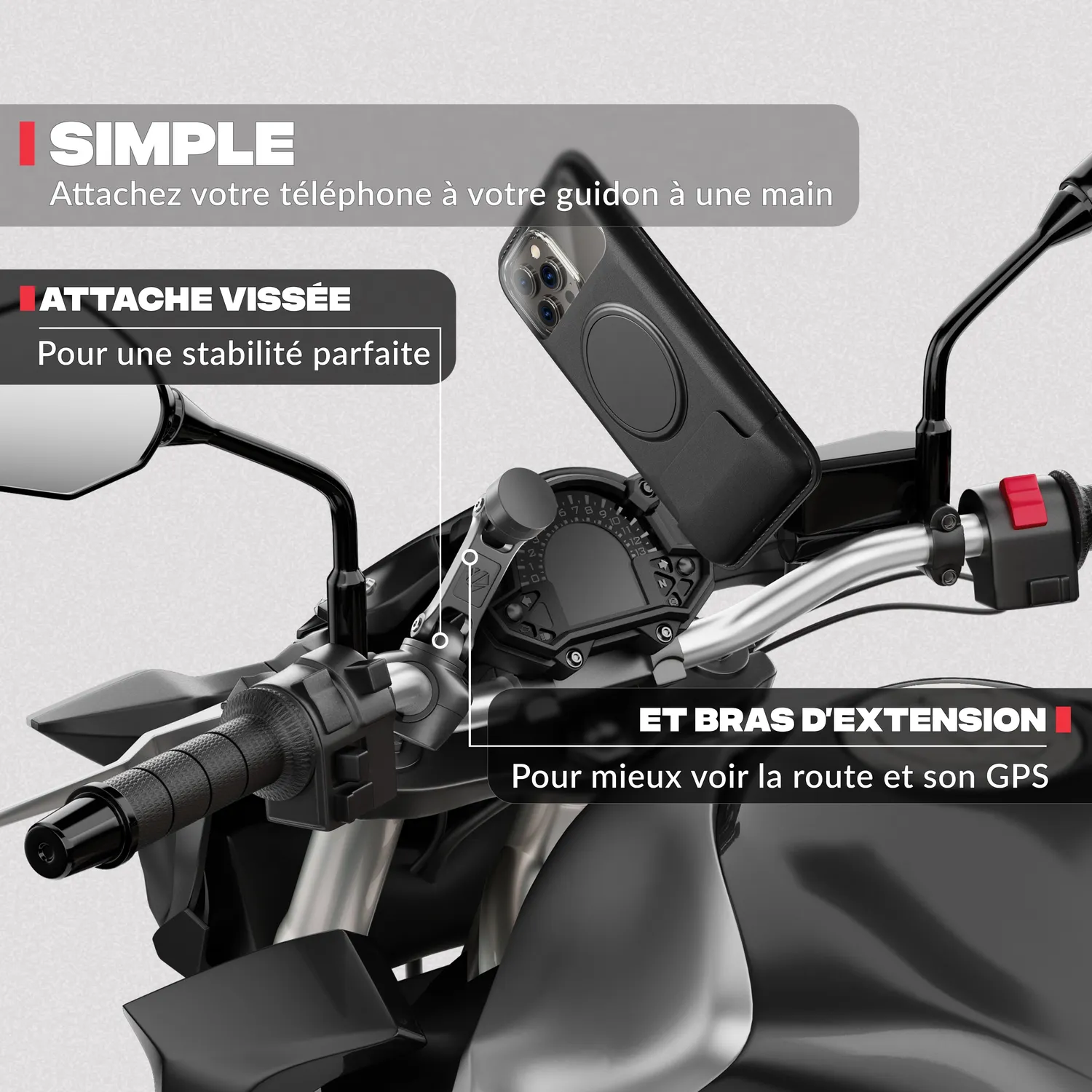 Shapeheart Pro Boost supporto telefono moto XL magnetico