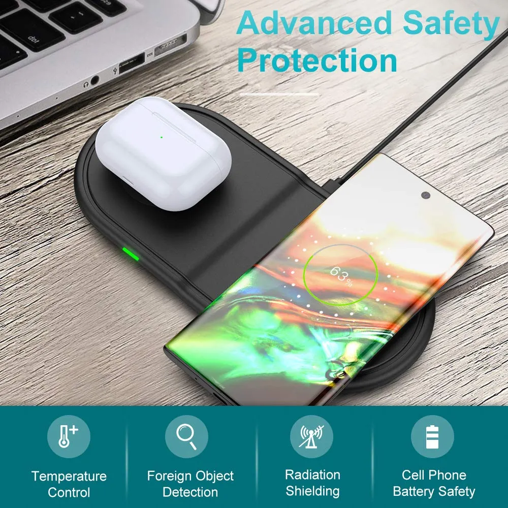 MoKo Stazione Ricarica Wireless Qi Rapida 3in1