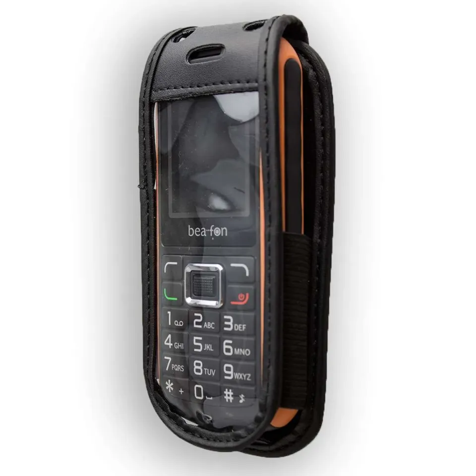 caseroxx Marsupio AL550 con Clip Pelle Nera con Finestra