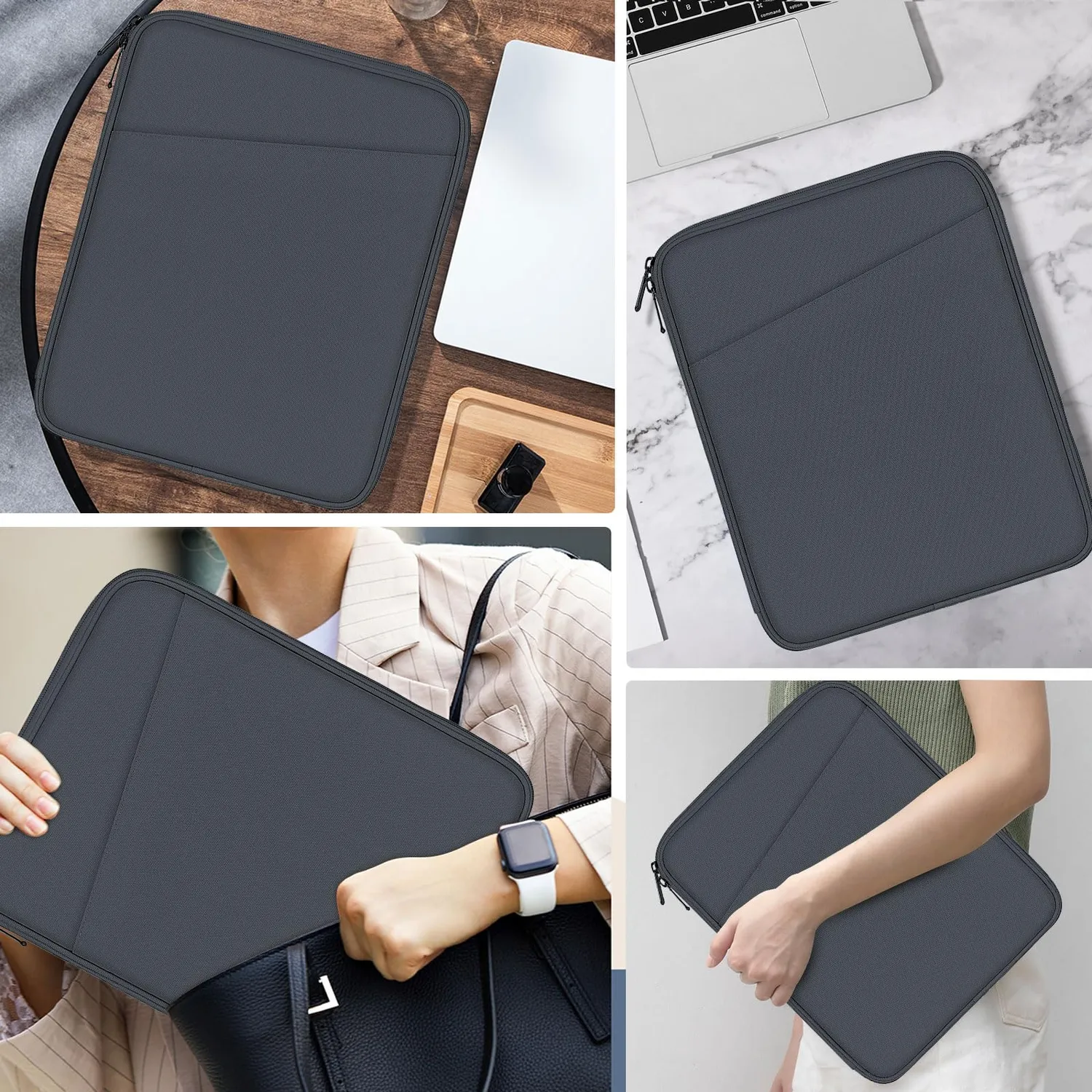MoKo borsa sleeve tablet 9-11 pollici grigio scuro imbottita