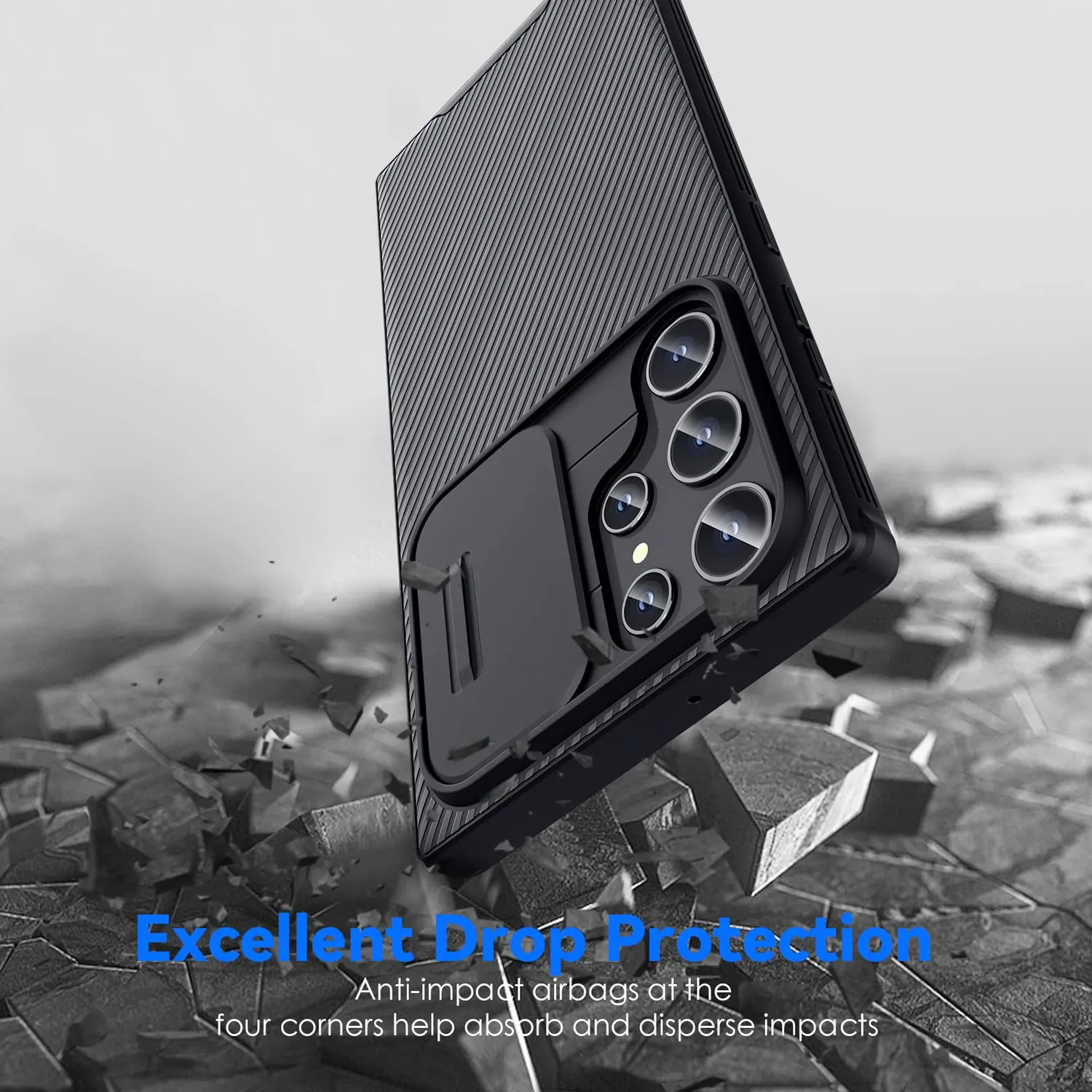 CloudValley Cover Galaxy S22 Ultra Camera Scorrevole nera slim
