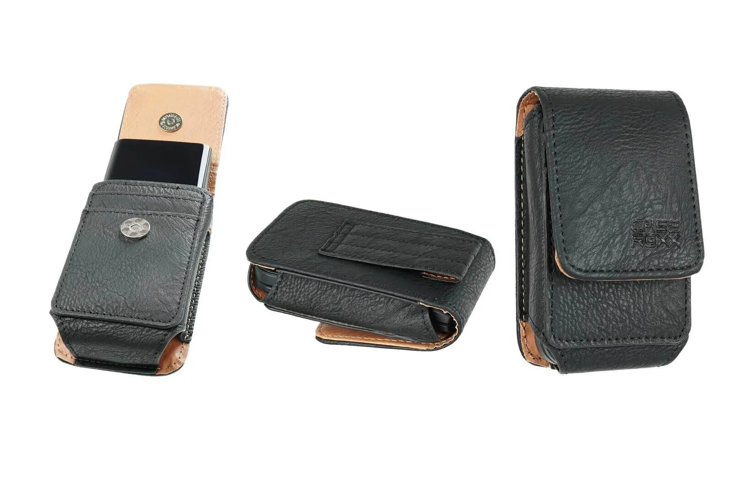 caseroxx Nokia 2720 Flip custodia cintura marrone pelle vera