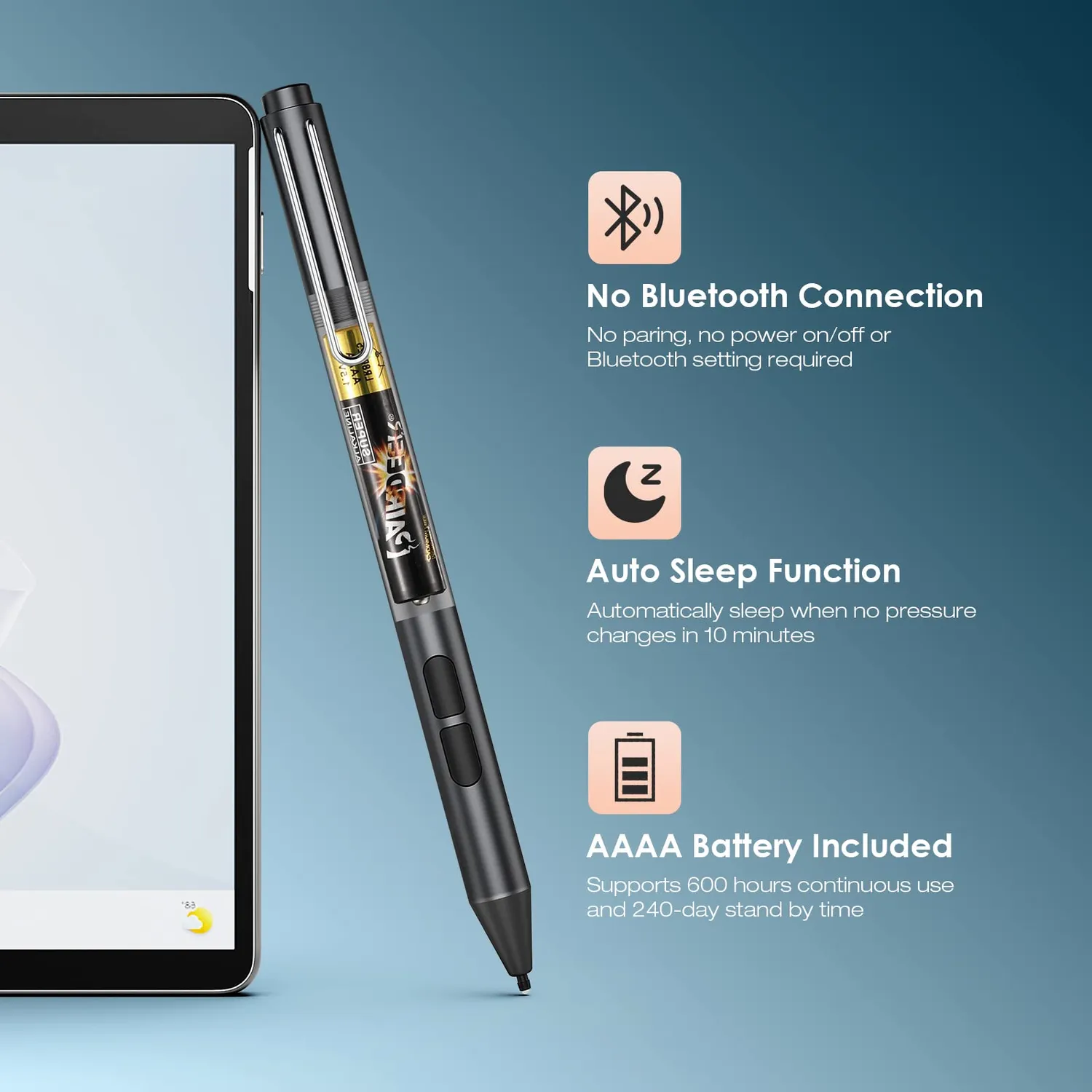 MoKo Surface Pen stilo Pro 9 8 7 penna 4096 nera