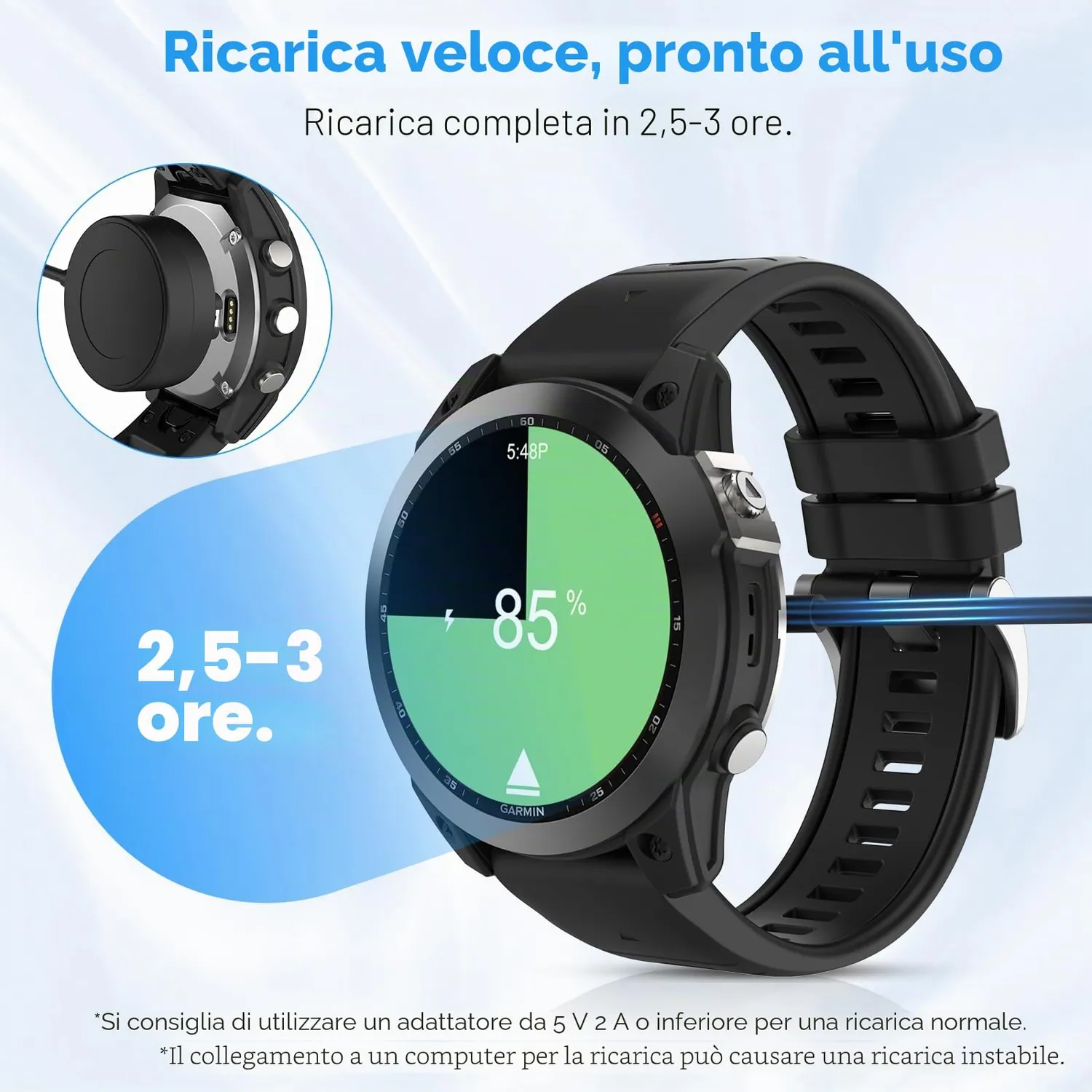 MoKo Cavo Ricarica Garmin USB-C 1m Ricarica Rapida