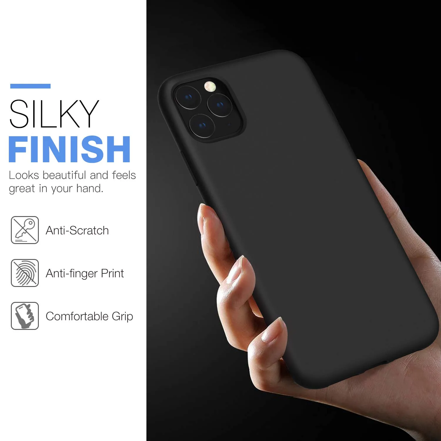 MoKo iPhone 11 Pro 5.8" custodia silicone nero antiurto