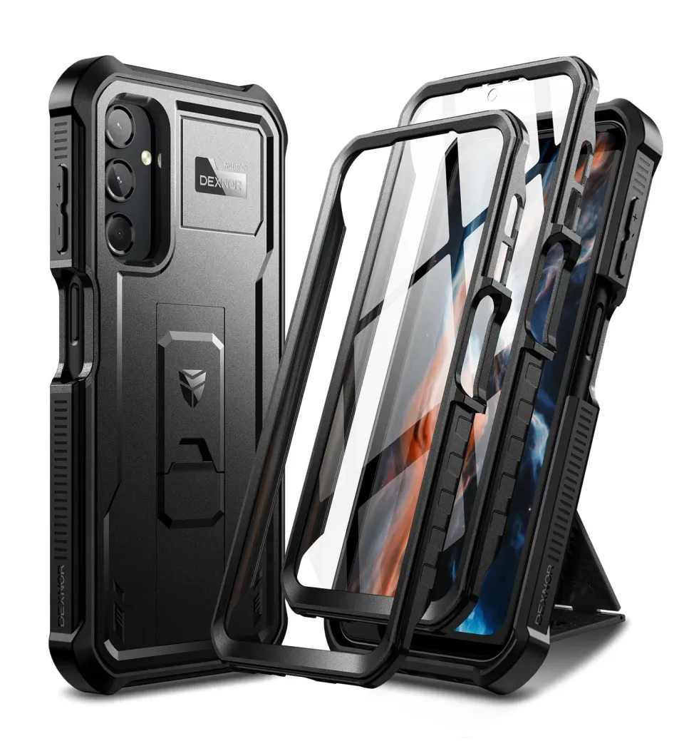 Dexnor Galaxy A25 A24 custodia rugged nera antishock