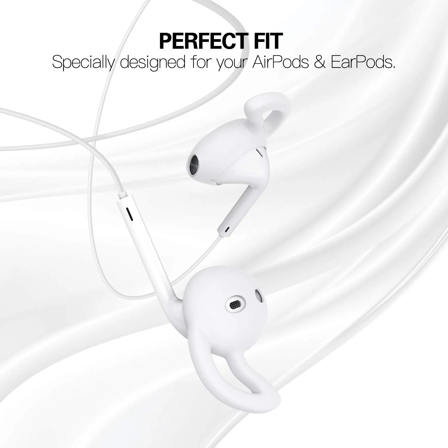 MoKo Gommini Silicone AirPods EarPods 4 paia bianco sport
