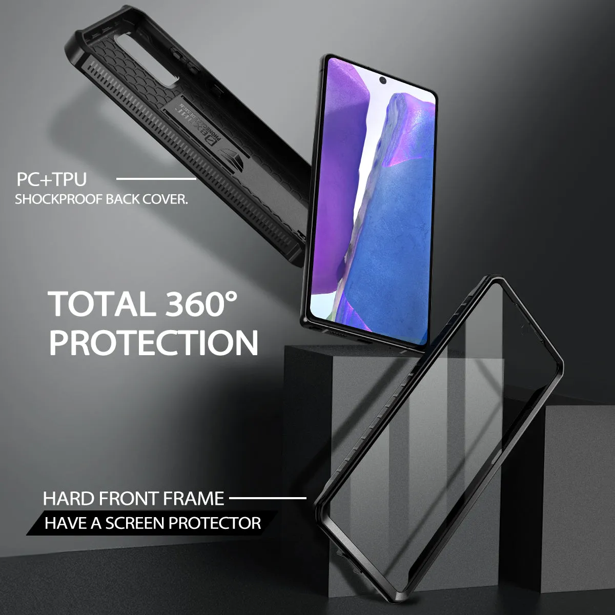 Dexnor Samsung Galaxy Note 20 cover nera con cavalletto