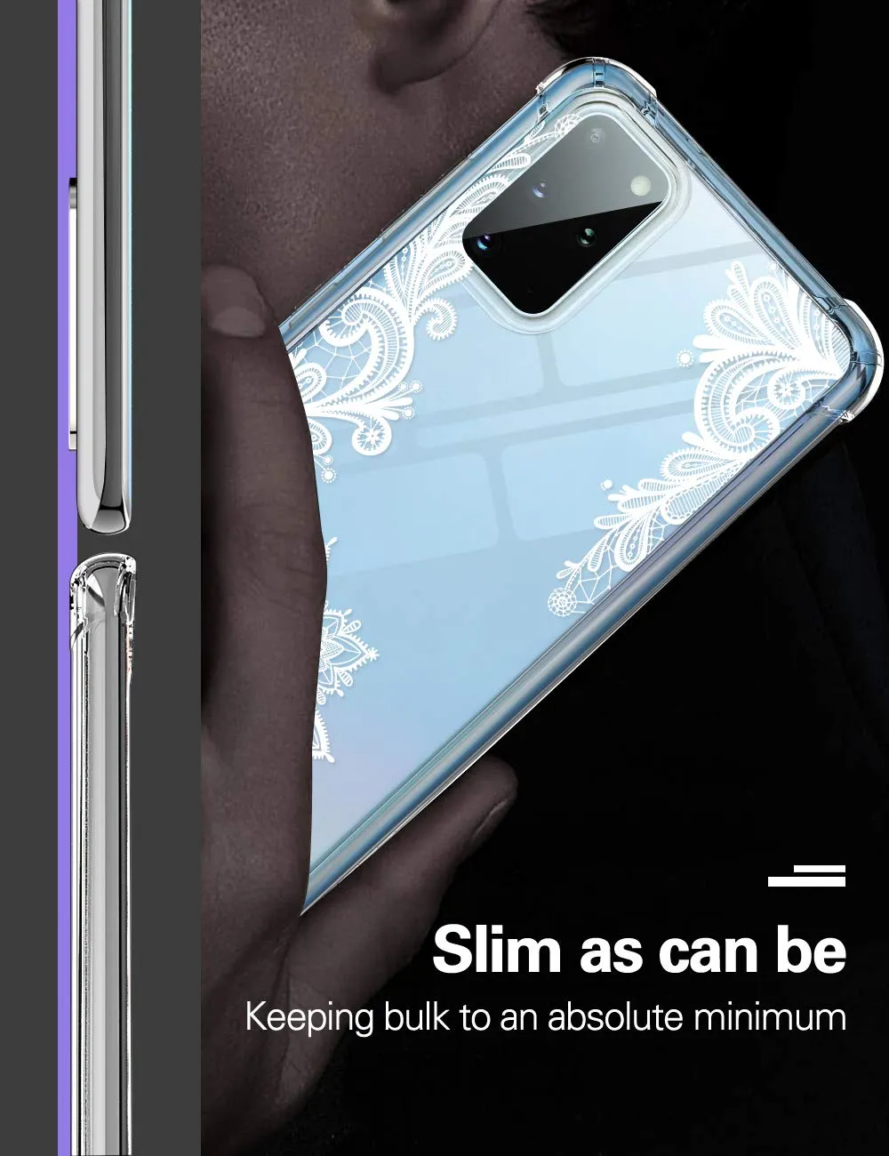 MoKo Galaxy S20 Plus cover rigida trasparente pizzo cristallo