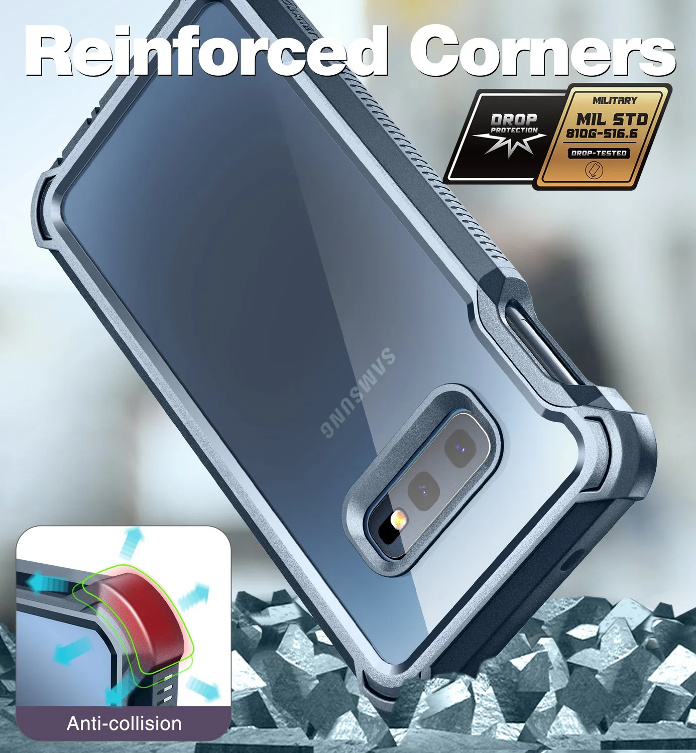 Dexnor Galaxy S10E cover blu con pellicola integrata