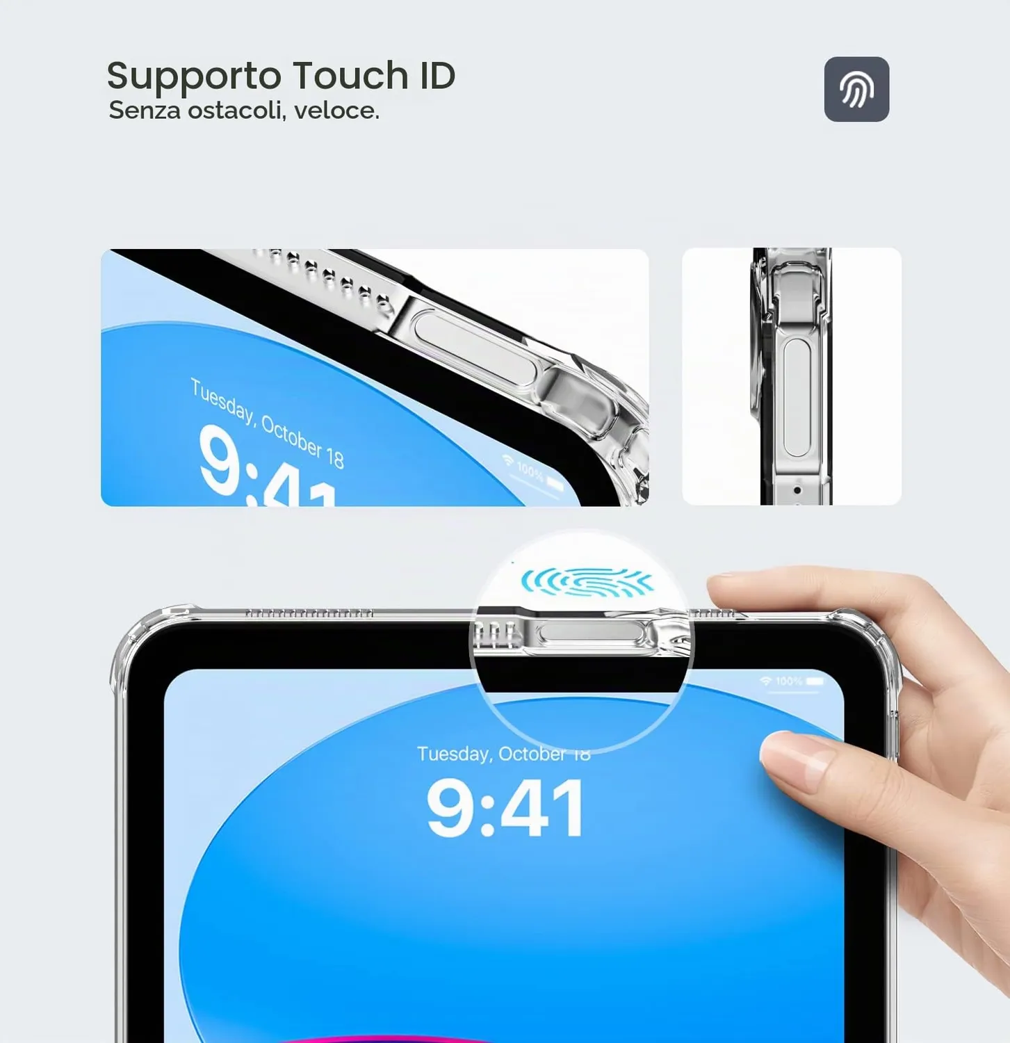 MoKo Cover iPad A16 11 2025 Trasparente TPU Antiurto