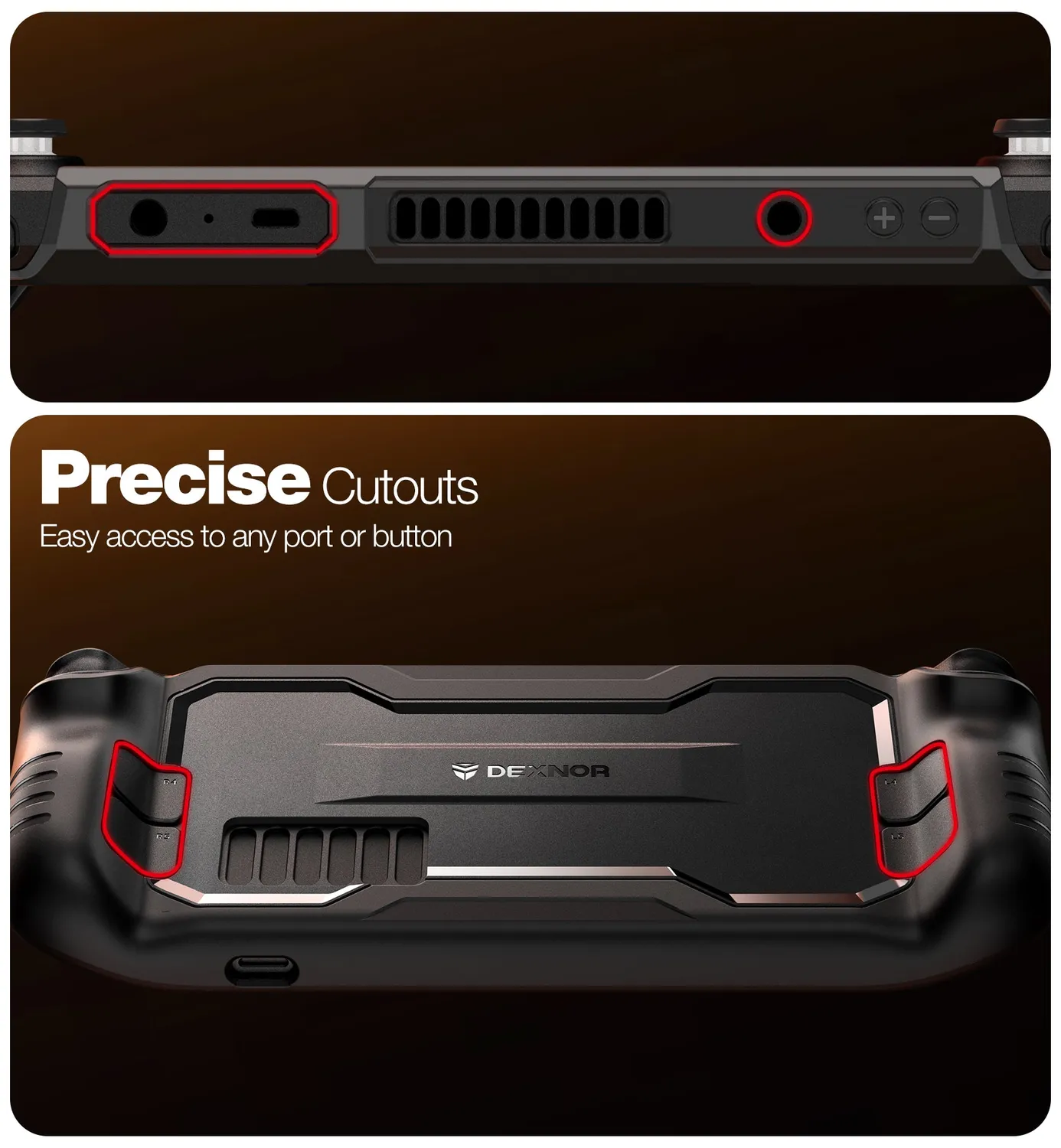 Dexnor Steam Deck cover nera TPU antiscivolo antiurto