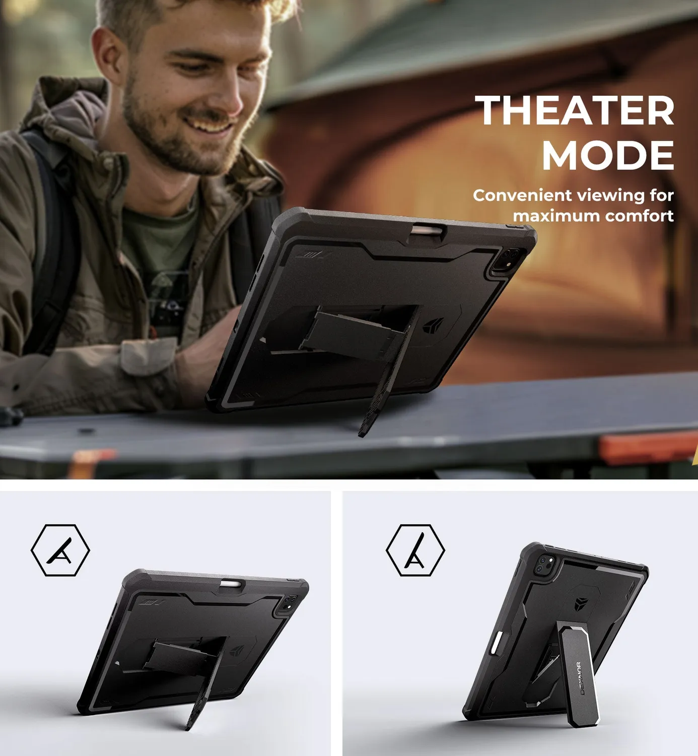Dexnor iPad Pro 12.9 2020-2022 cover nera con pellicola