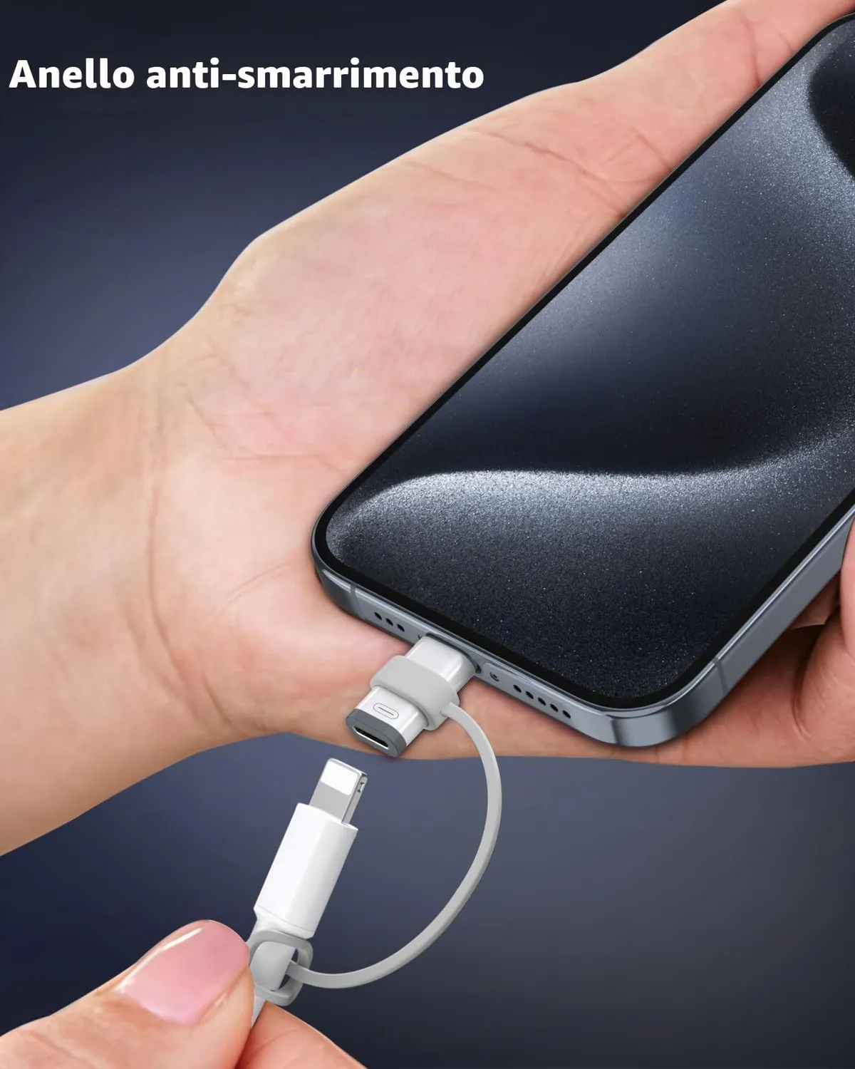 MoKo Adattatore Lightning a USB-C Solo Ricarica 4 Pezzi grigio