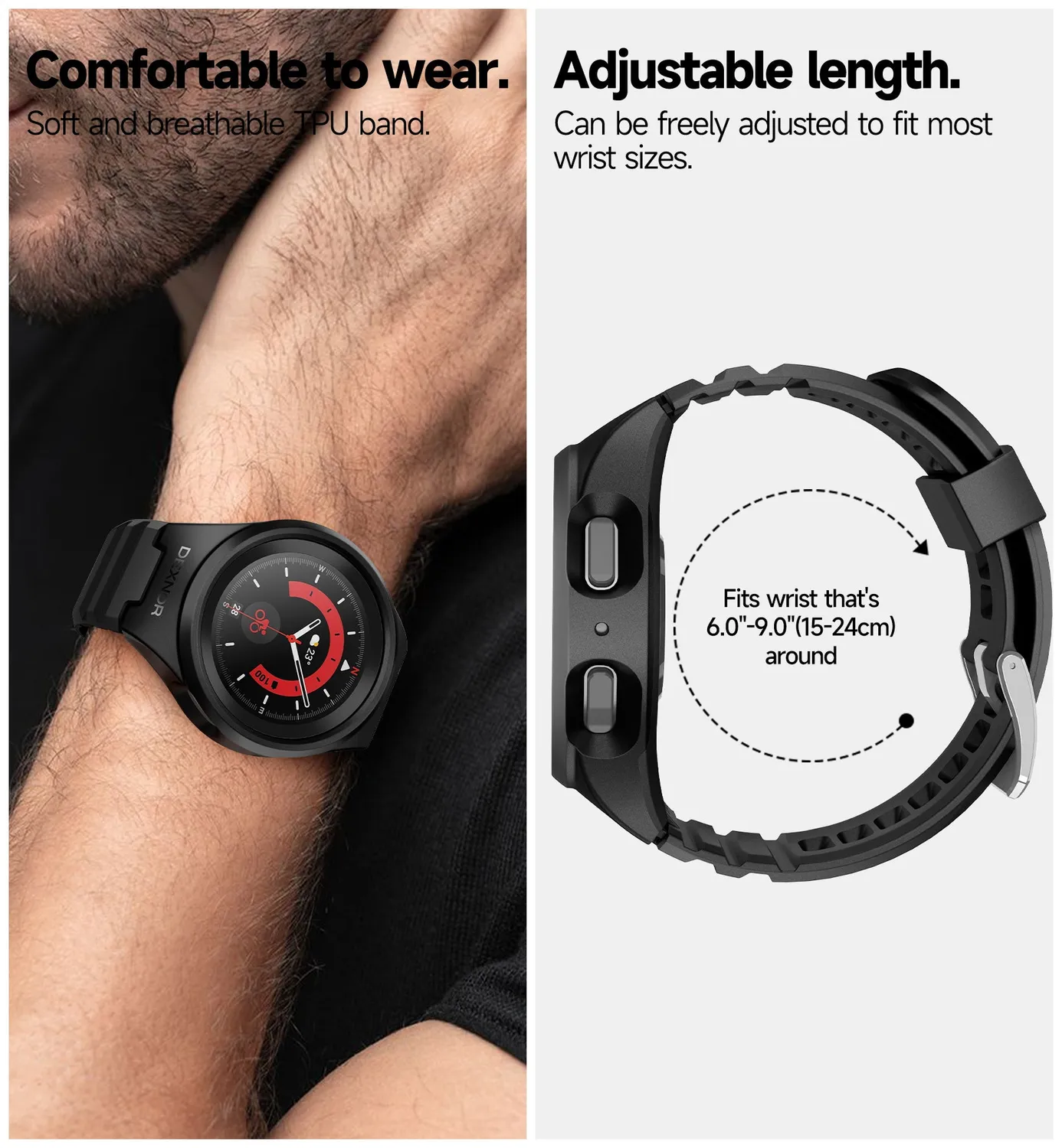 Dexnor Watch 5 Pro 45mm custodia nera antiurto