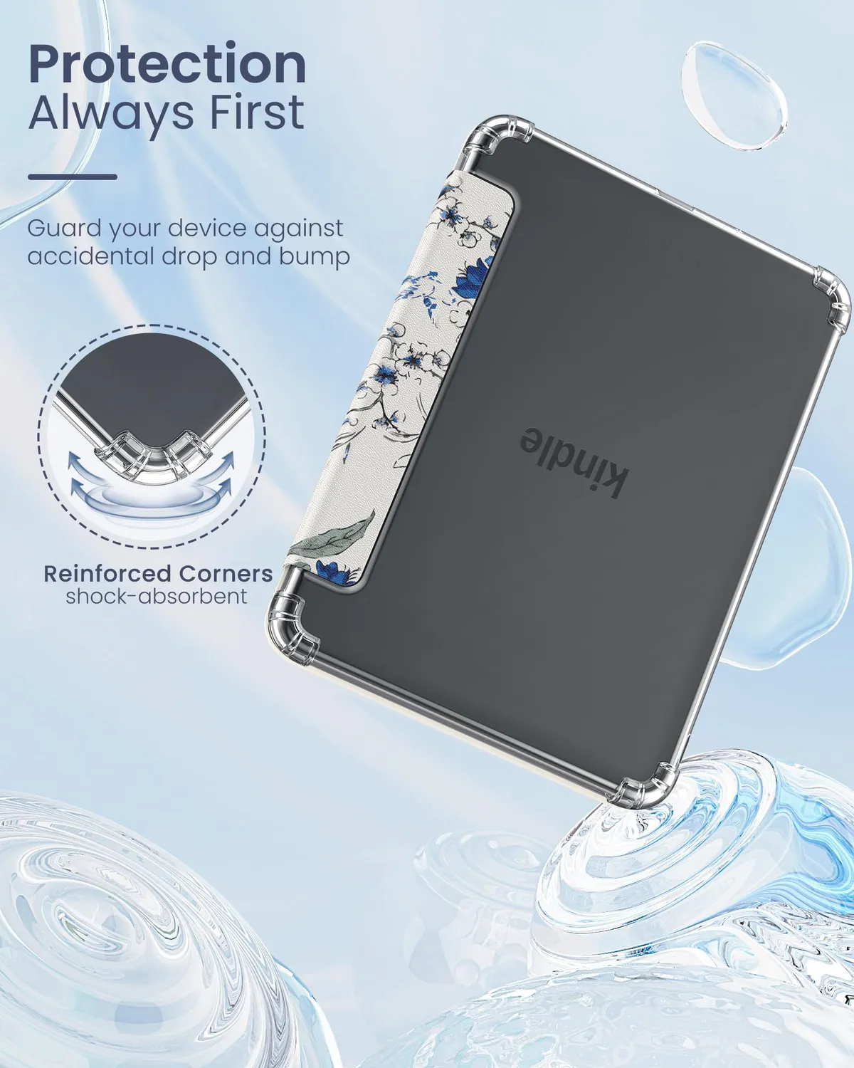 MoKo Kindle Basic 6" 12ª Gen 2026 custodia bianco/blu