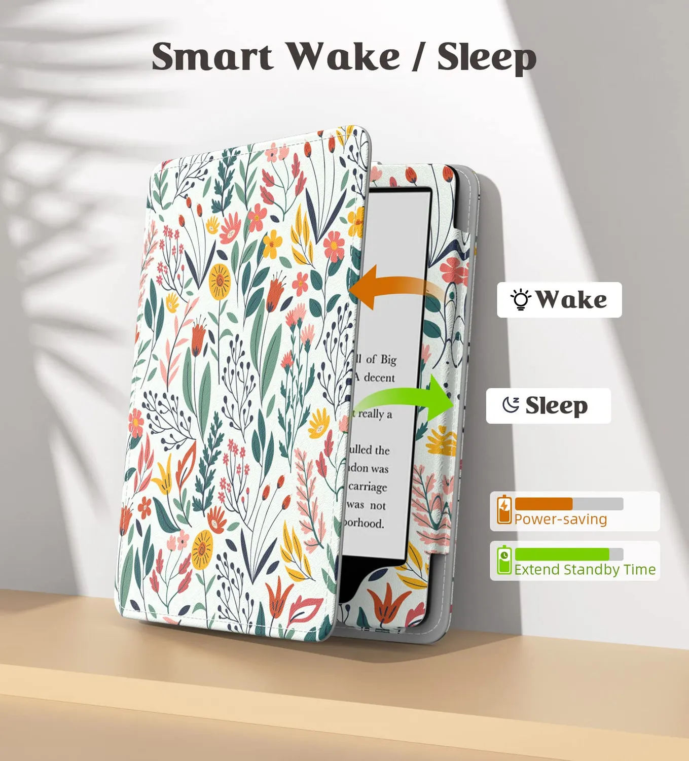 MoKo Cover Kindle Paperwhite 6,8" Fiori con stand