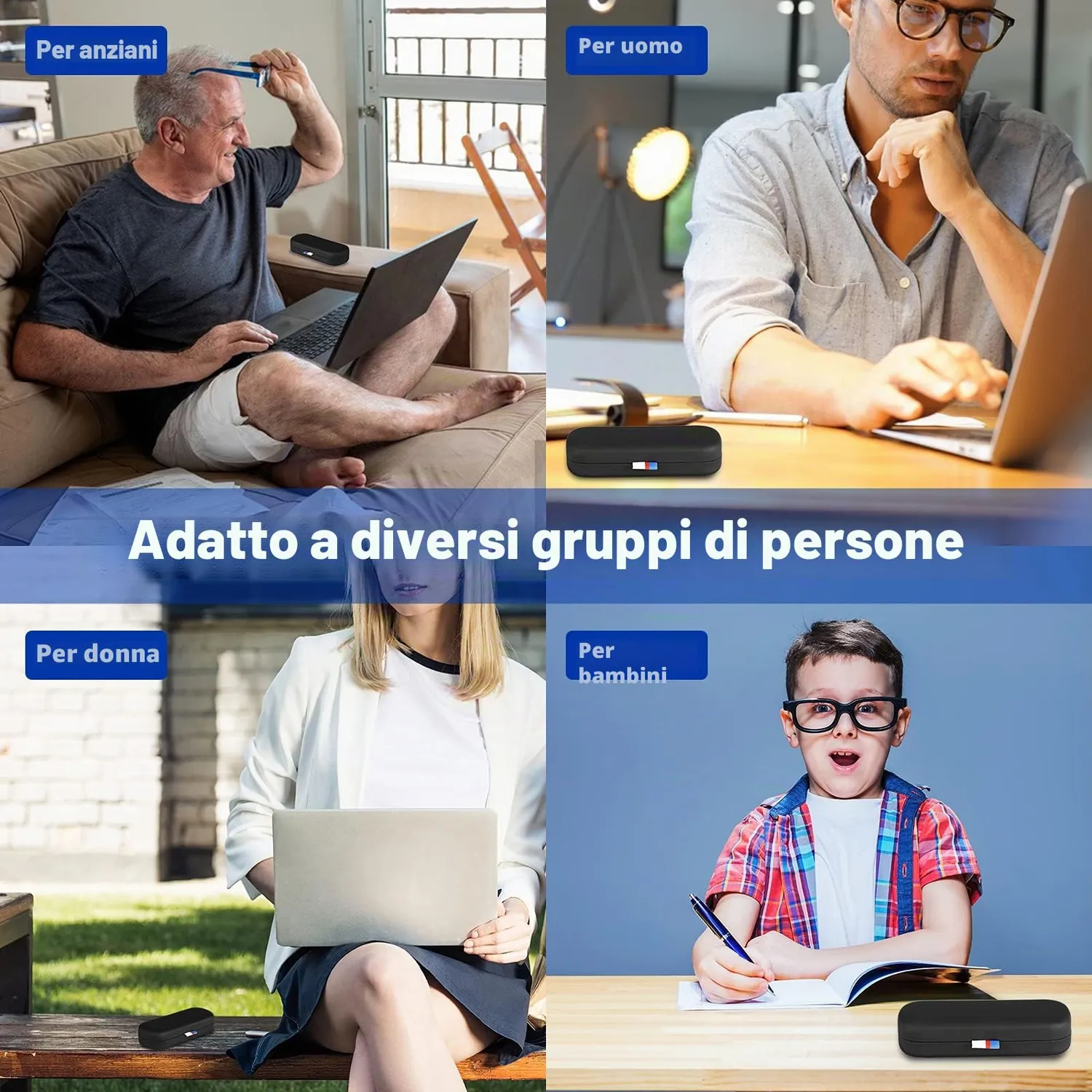 MoKo Custodia Occhiali Rigida Nero Antiurto Imbottita