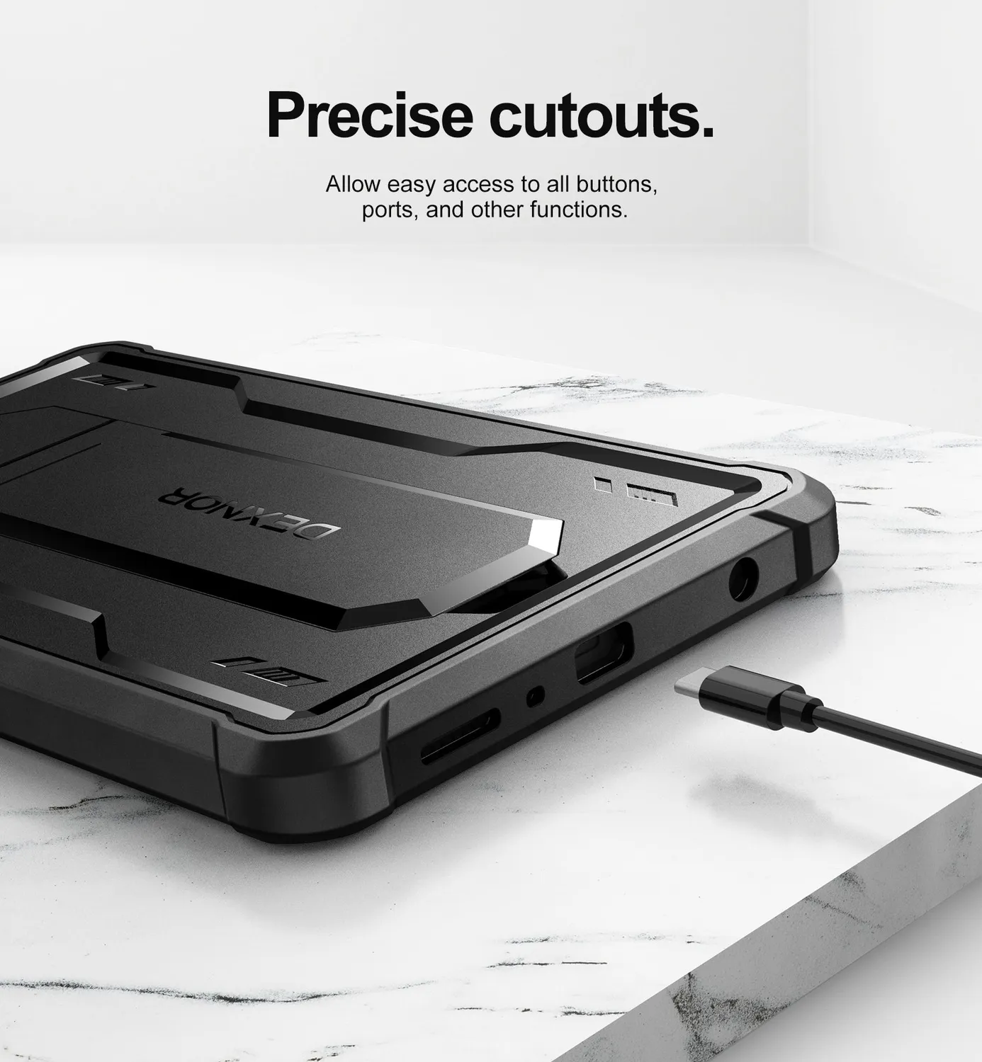 Dexnor Galaxy Tab A9 8.7 custodia nera corazzata
