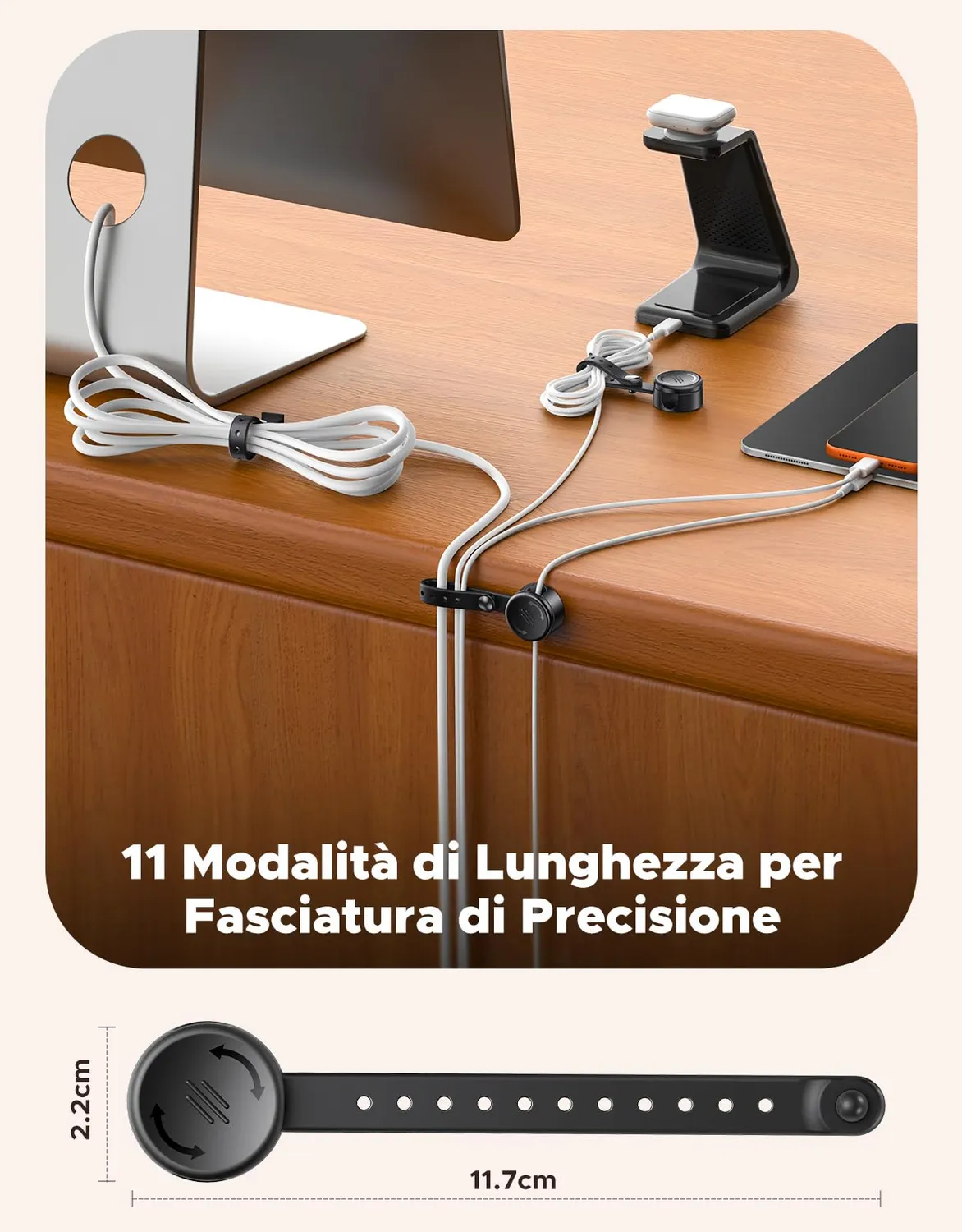 EOIWUY Fermacavi Adesivi 8 pezzi silicone magnetici neri