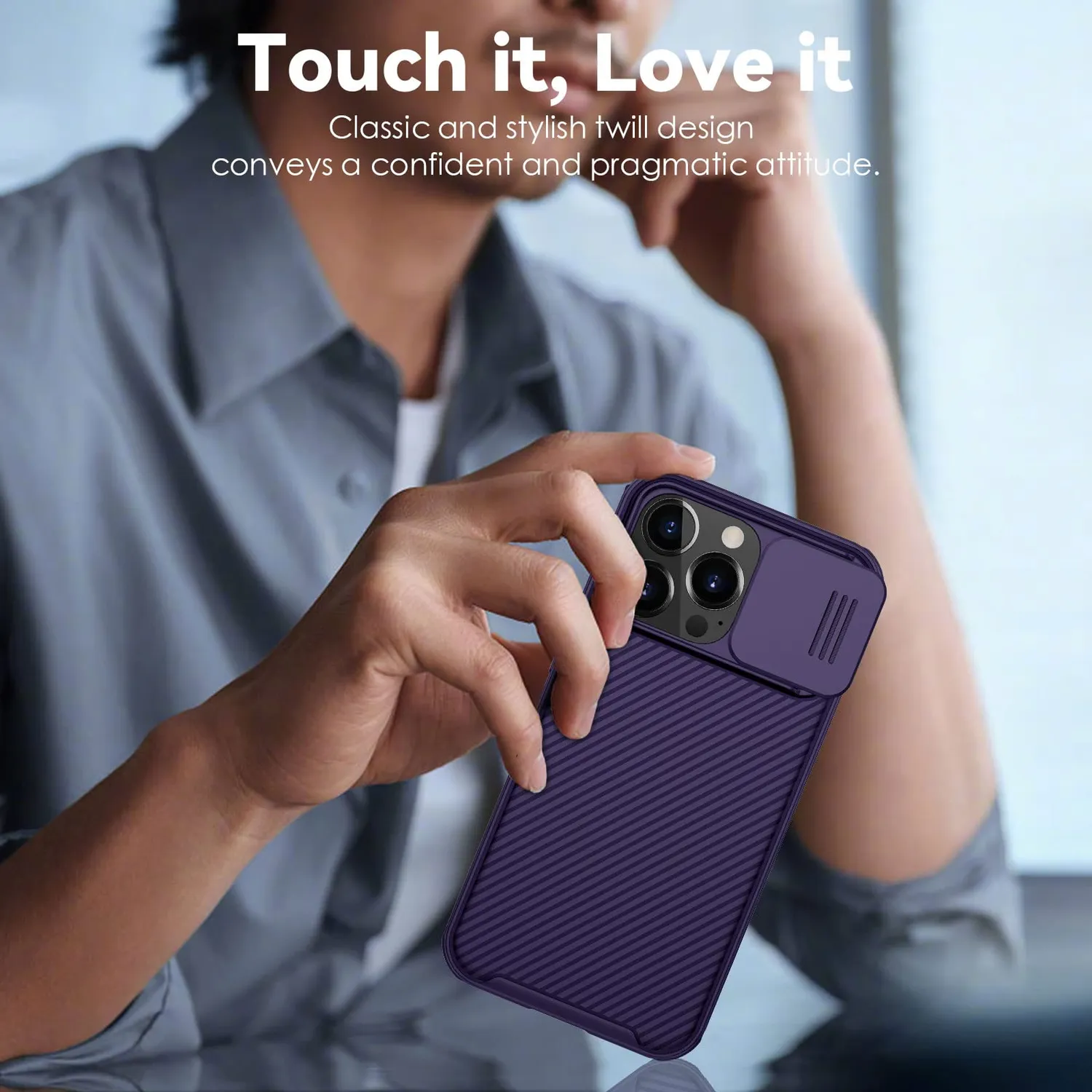 CloudValley Custodia iPhone 14 Pro Viola Antiurto con Coprilente