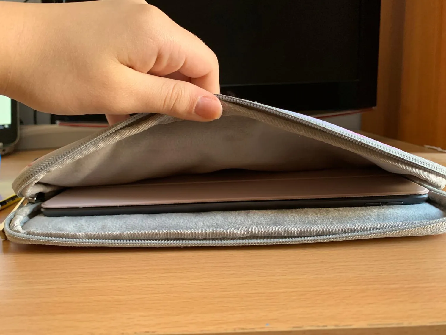 MoKo Custodia Tablet 7-8 Pollici Nero Grigio Doppia Tasca
