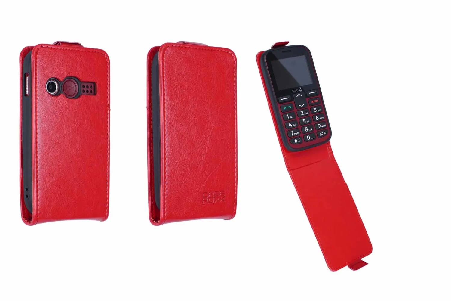 caseroxx Doro 1380 1381 flip cover nera magnetica